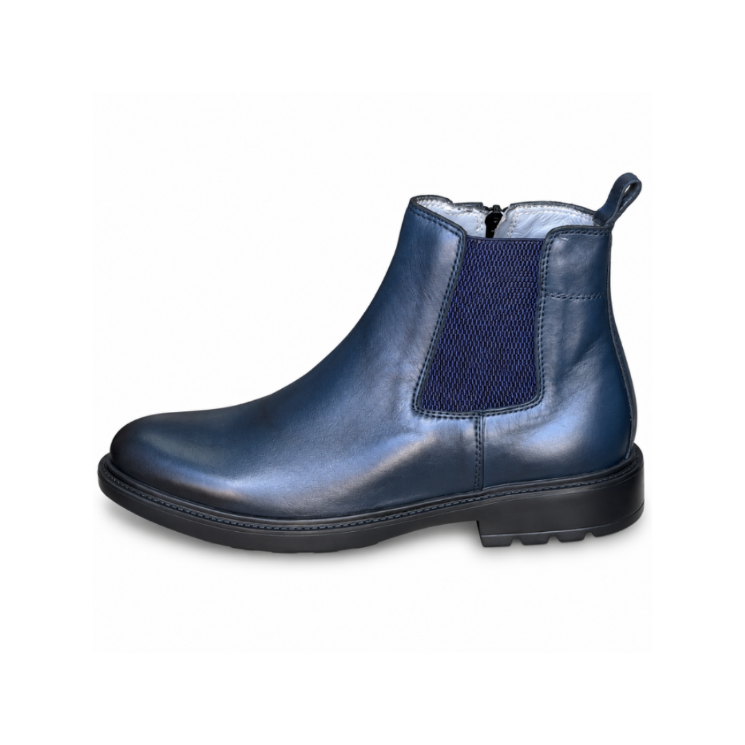 Bottine En Cuir 301 bleu - Shopilo Shoes