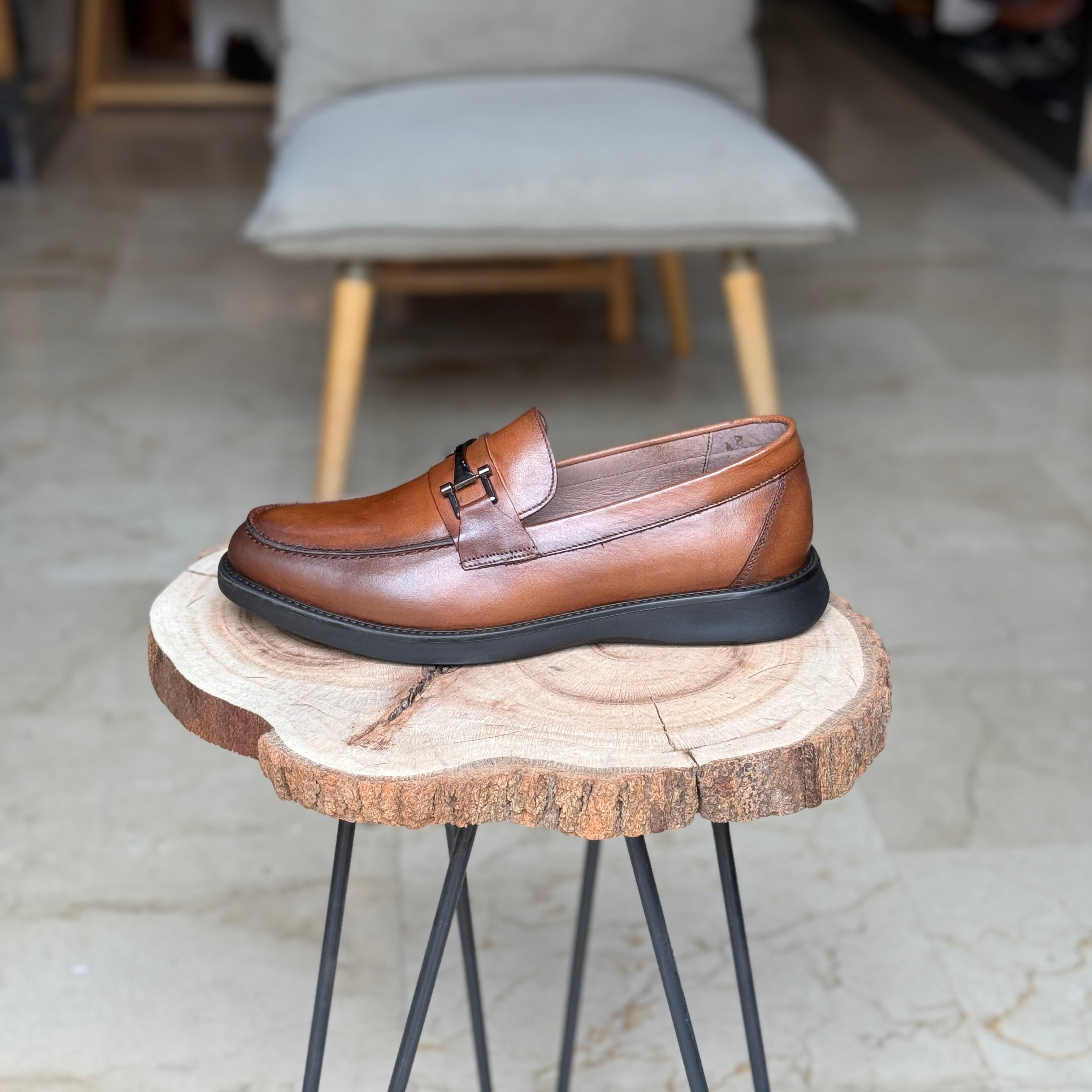 CHAUSSURES EN CUIR VÈRITABLES ELLEGANO 444 TABA