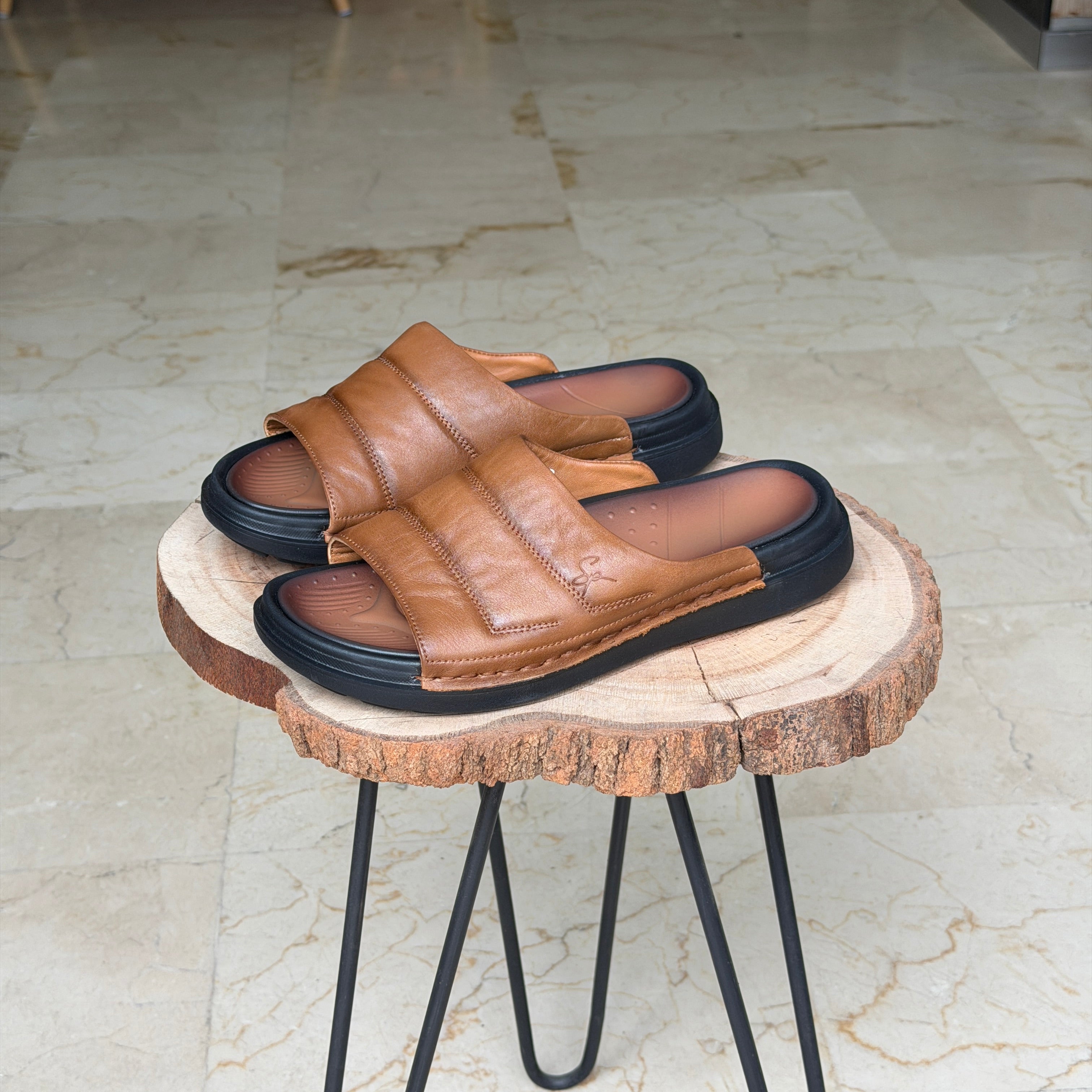 SANDALE EN CUIR Ergonomic Arch S40 TABA