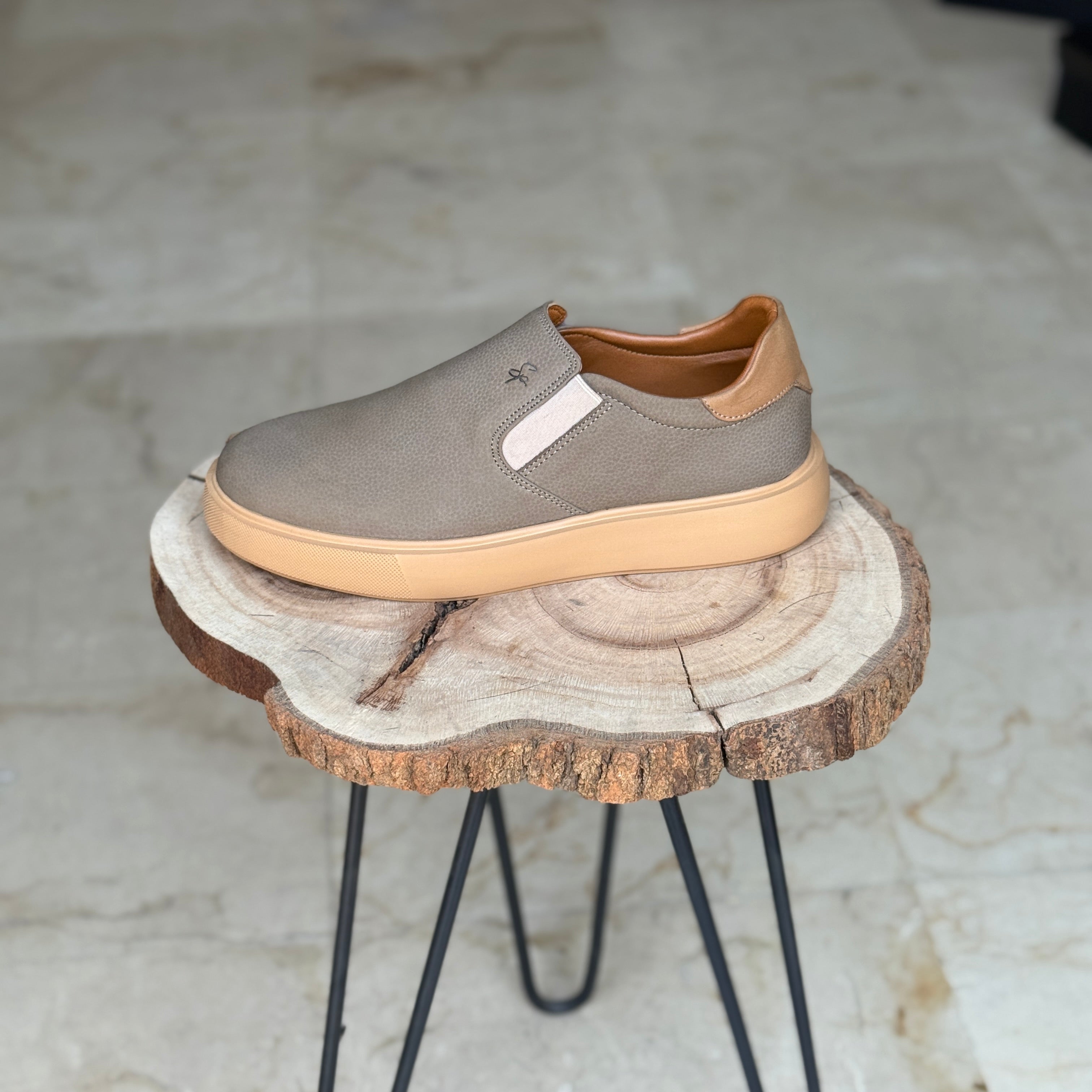 BASKET EN CUIR 816 BEIG NUBUCK