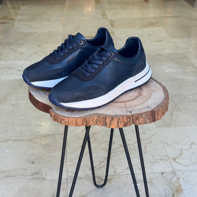 Basket en cuir - 921 bleu - Shopilo Shoes