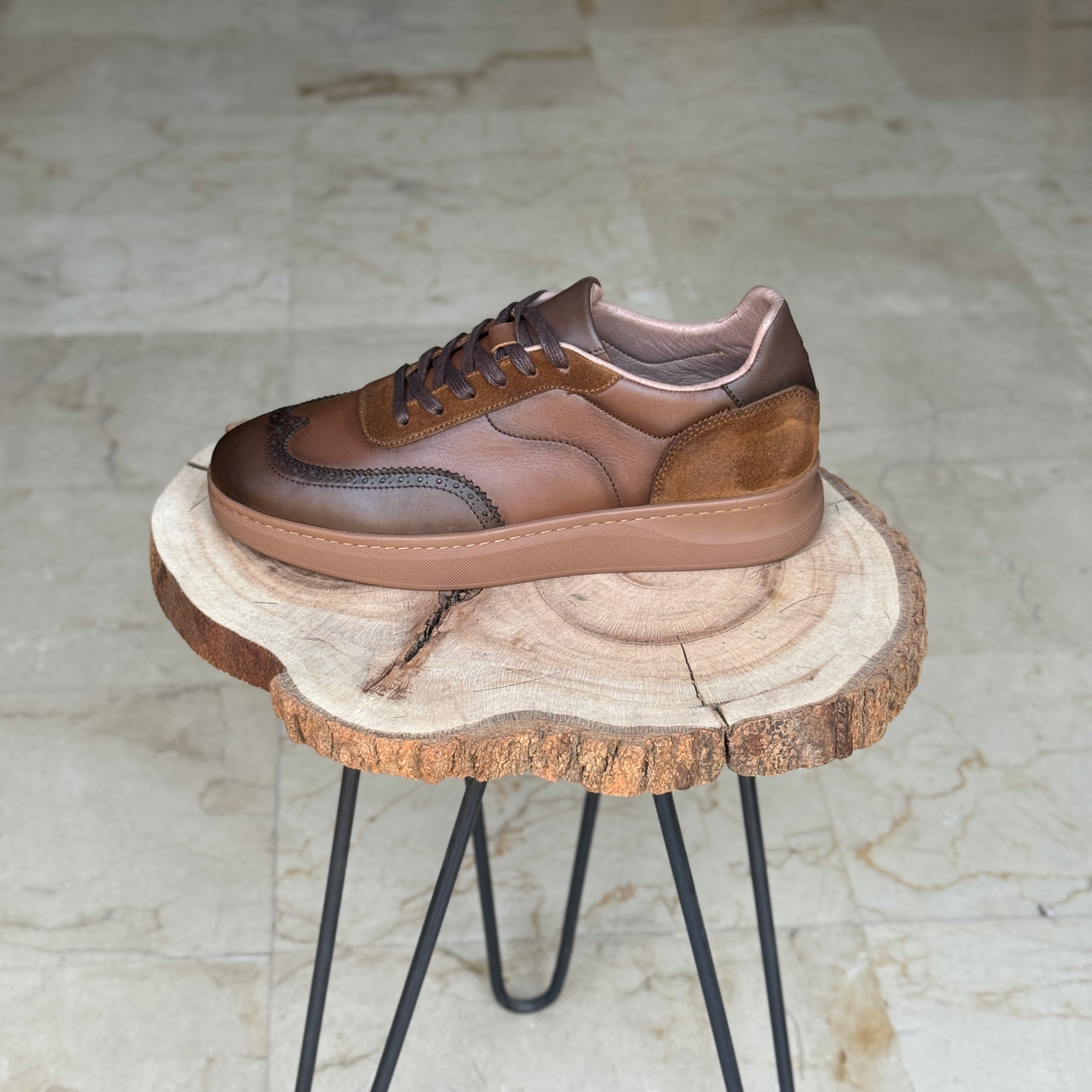 BASKET EN CUIR 884 TABA