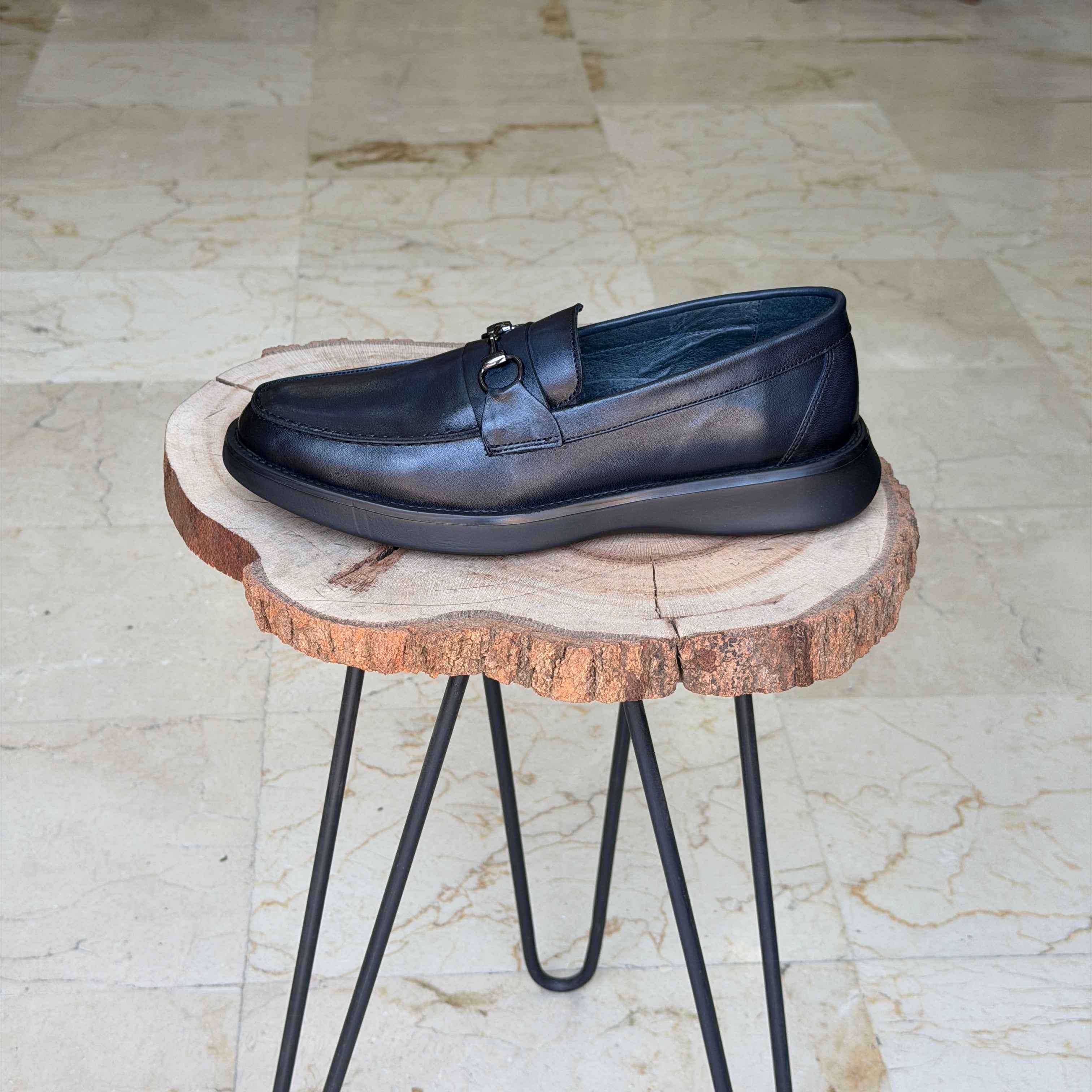 CHAUSSURES EN CUIR ELLEGANO 444 BLEU FONCÉ