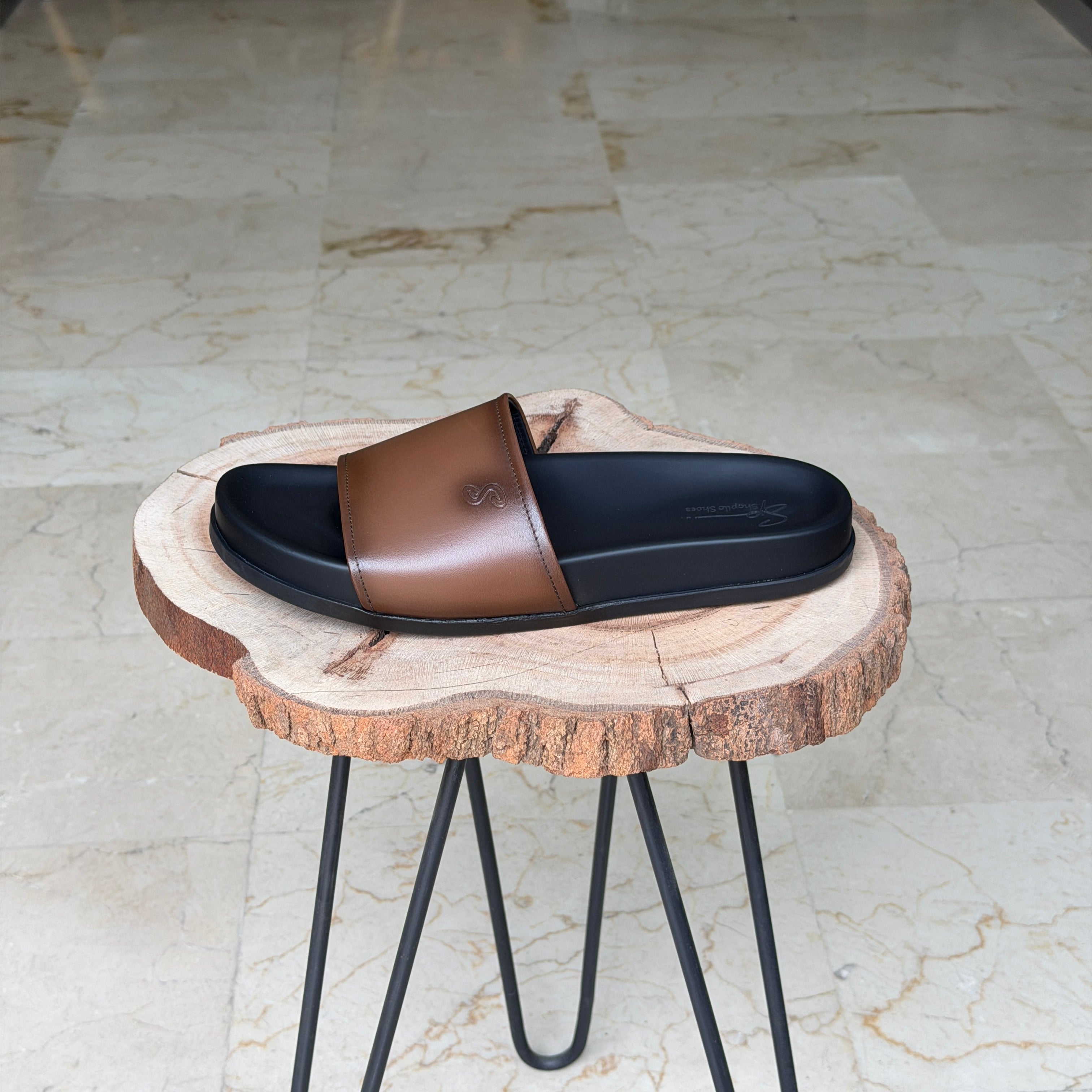 SANDALE EN CUIR Terra-Cuir 218 Taba