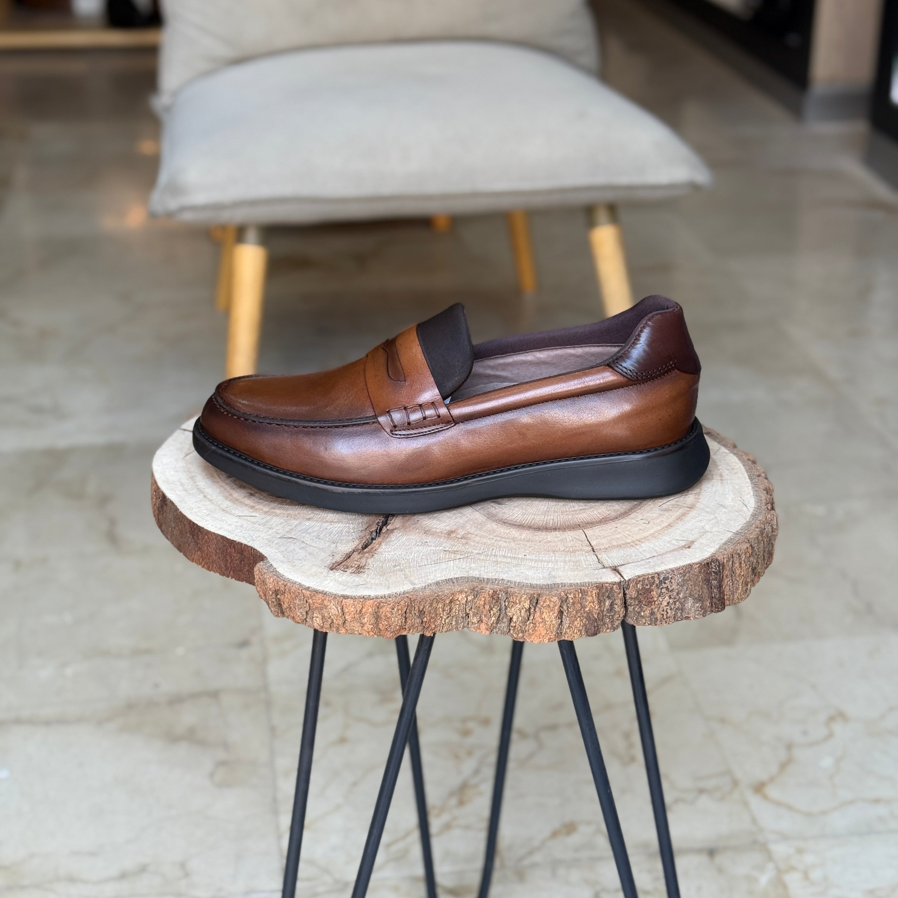 CHAUSSURES EN CUIR VÈRITABLES ELLEGANO 445 TABA