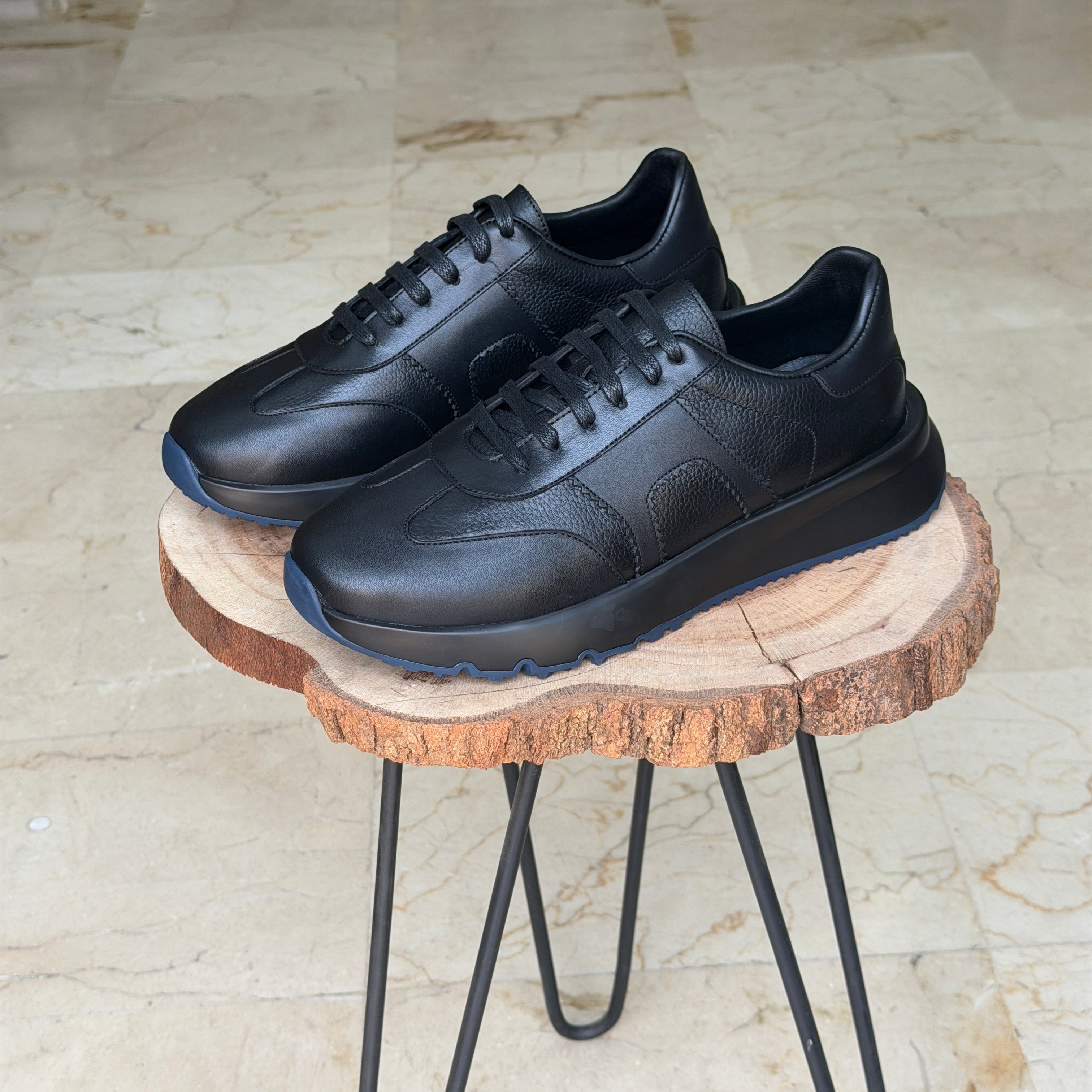 basket en cuir - 926 NOIR