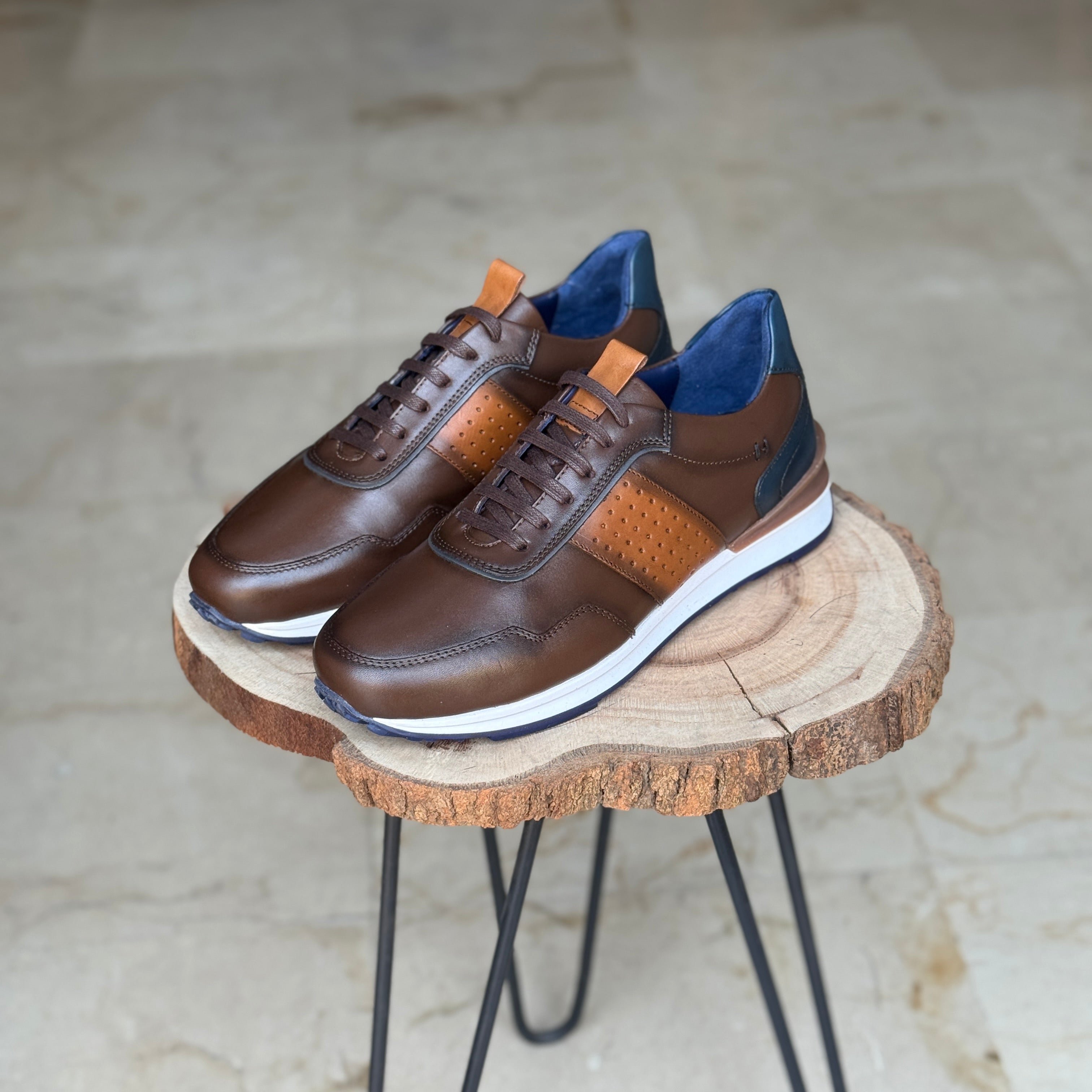 BASKET EN CUIR RC 651 MARRON