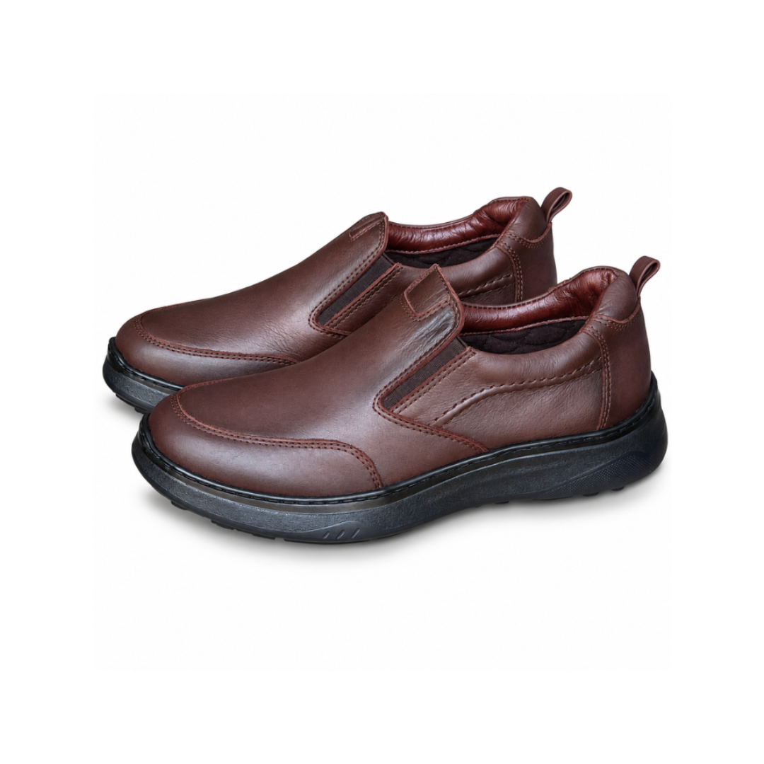 CHAUSSURE MEDICAL EN CUIR  673 MARRON