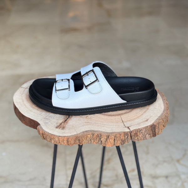 SANDALE EN CUIR CASTELO 204 BLANC