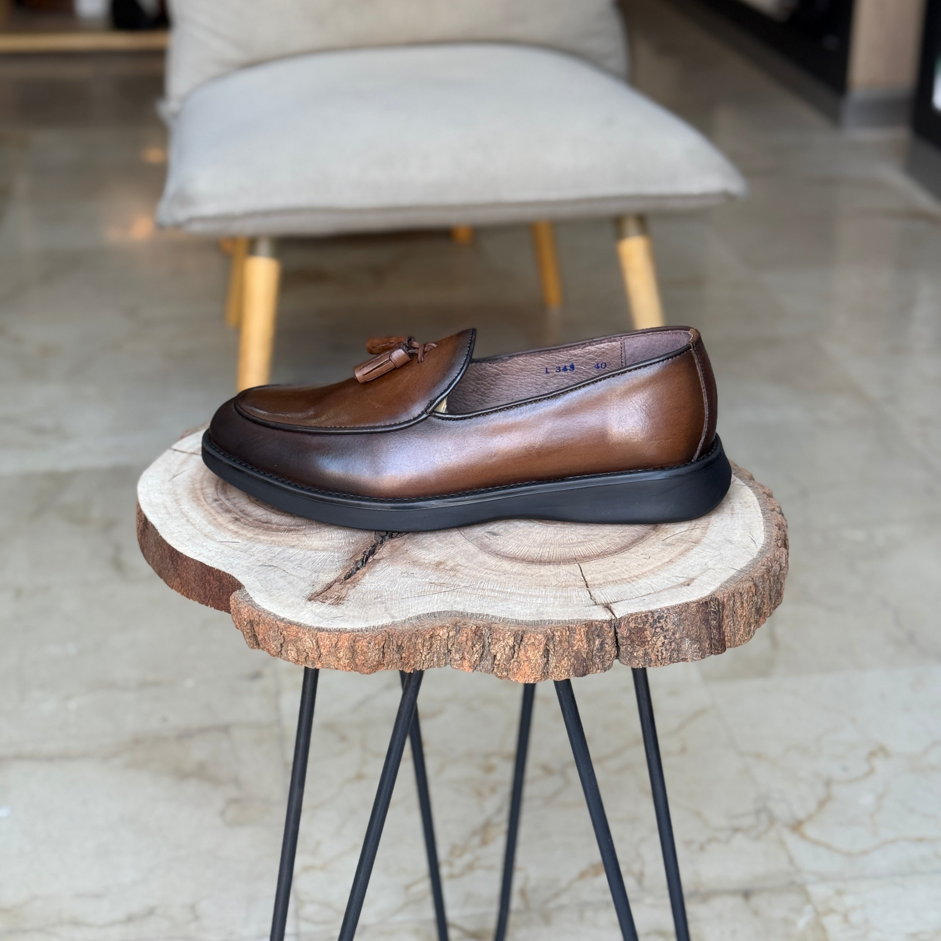 CHAUSSURES EN CUIR VÈRITABLES ELLEGANO 343 TABA