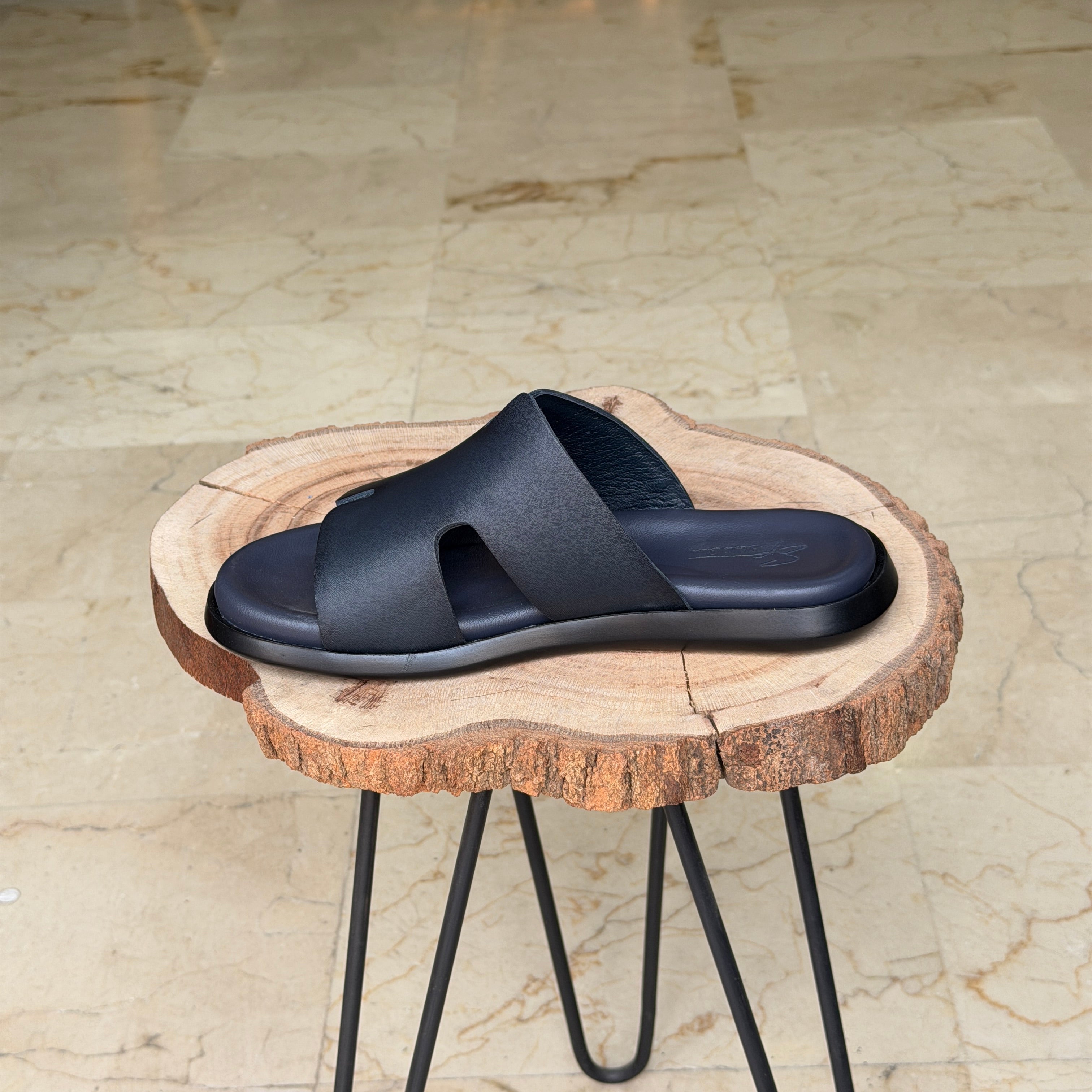 Sendale En Cuir Signateur 01  BLEU 1012 - Shopilo Shoes