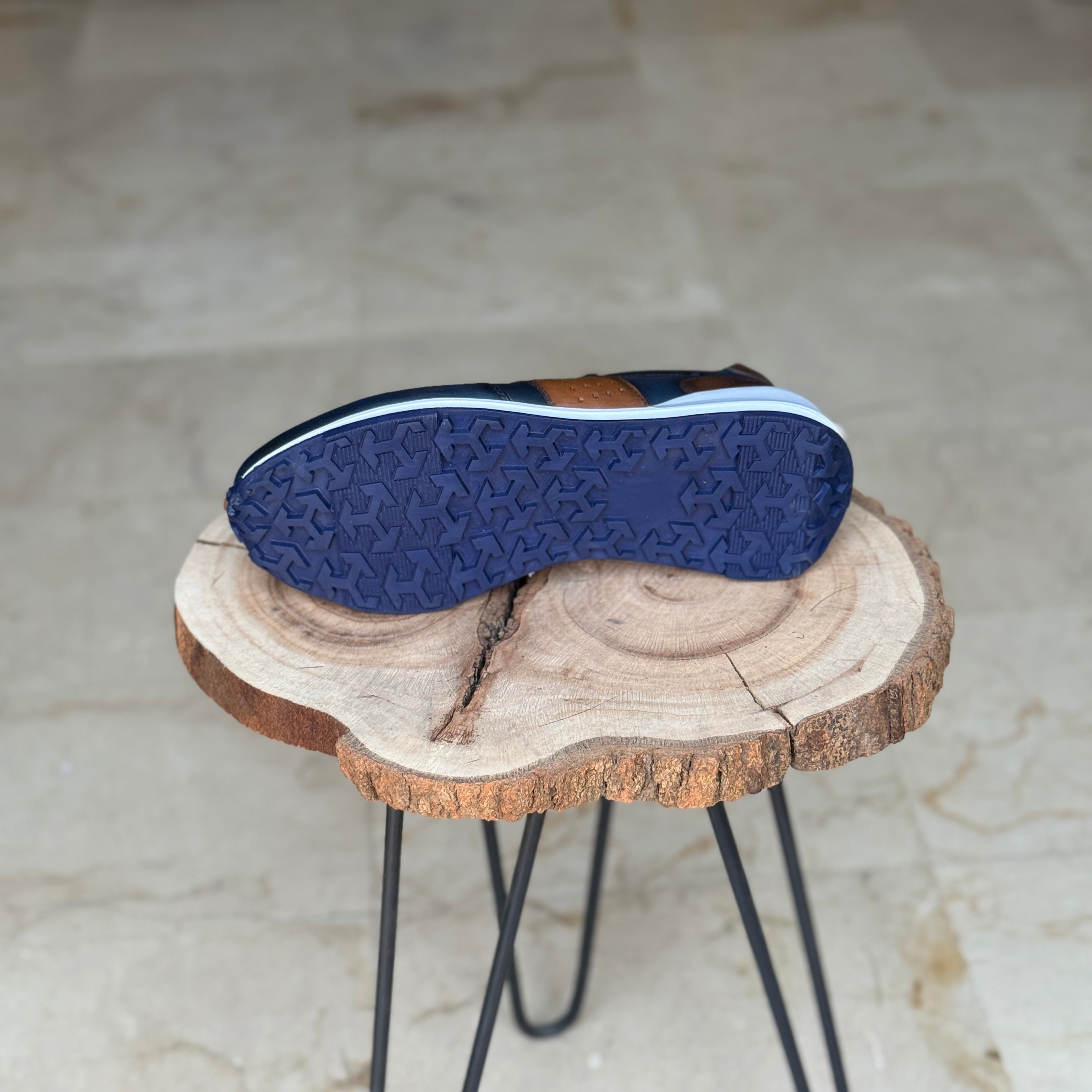 BASKET EN CUIR RC 651 BLEU