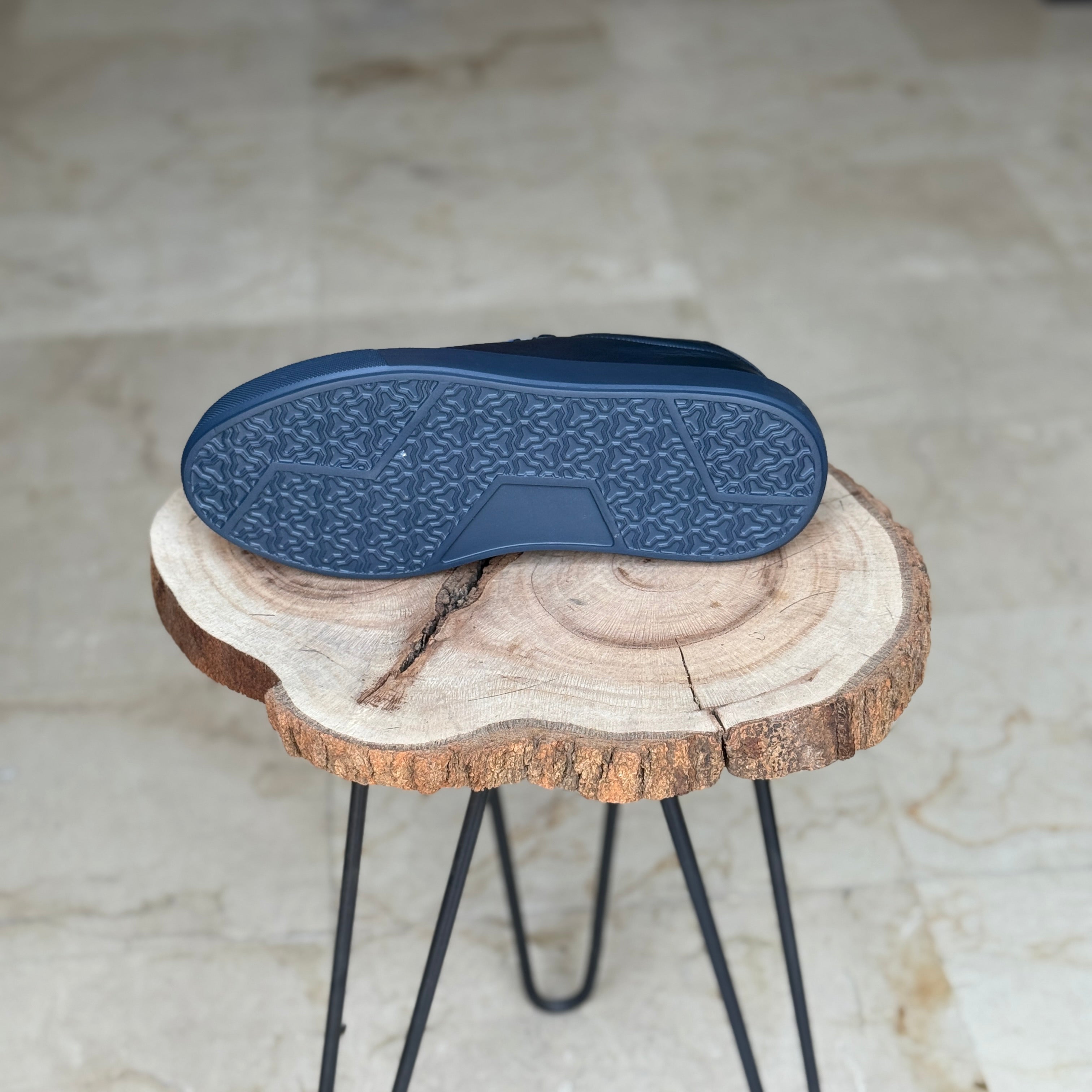 BASKET EN CUIR 528 BLEU