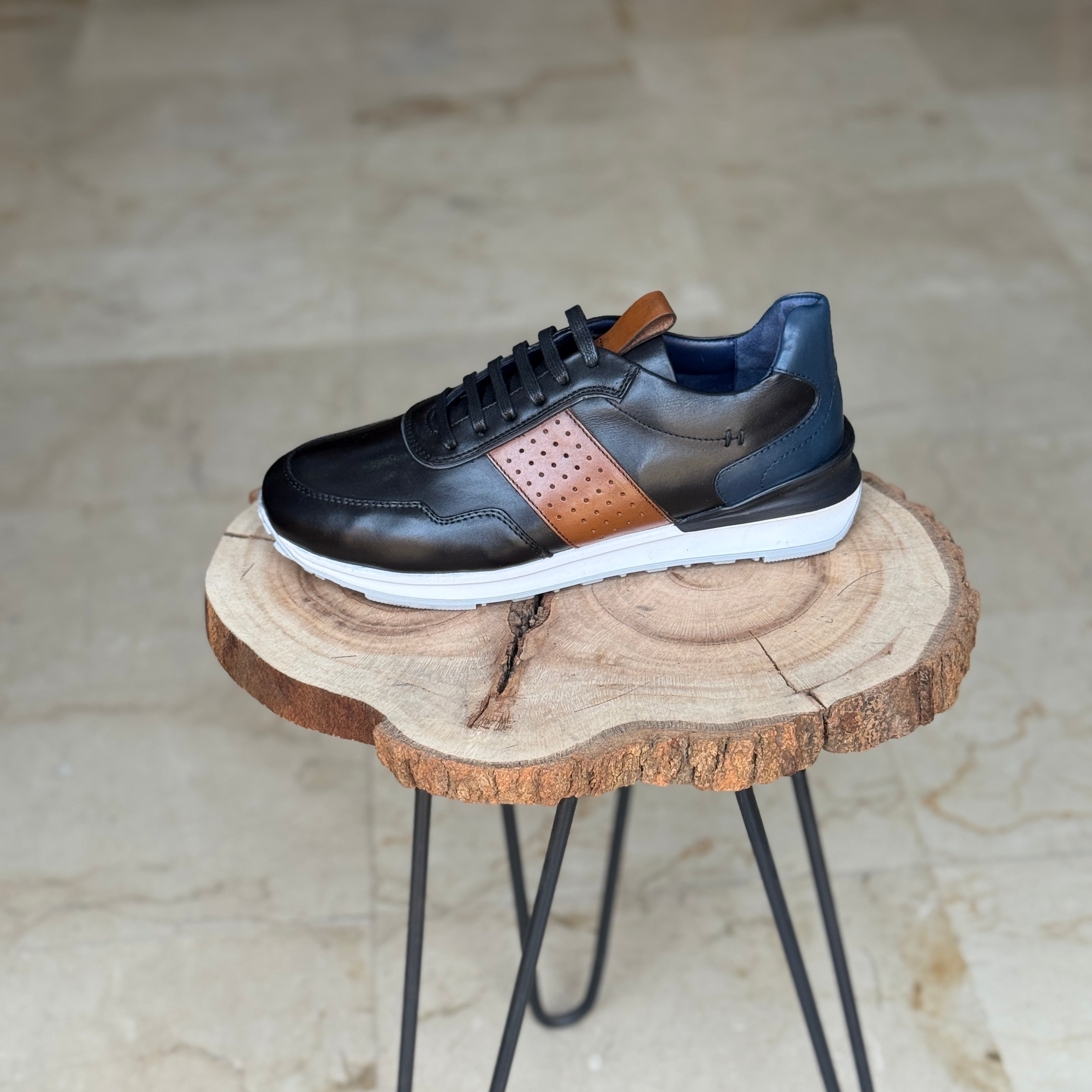 BASKET EN CUIR RC 651 NOIR