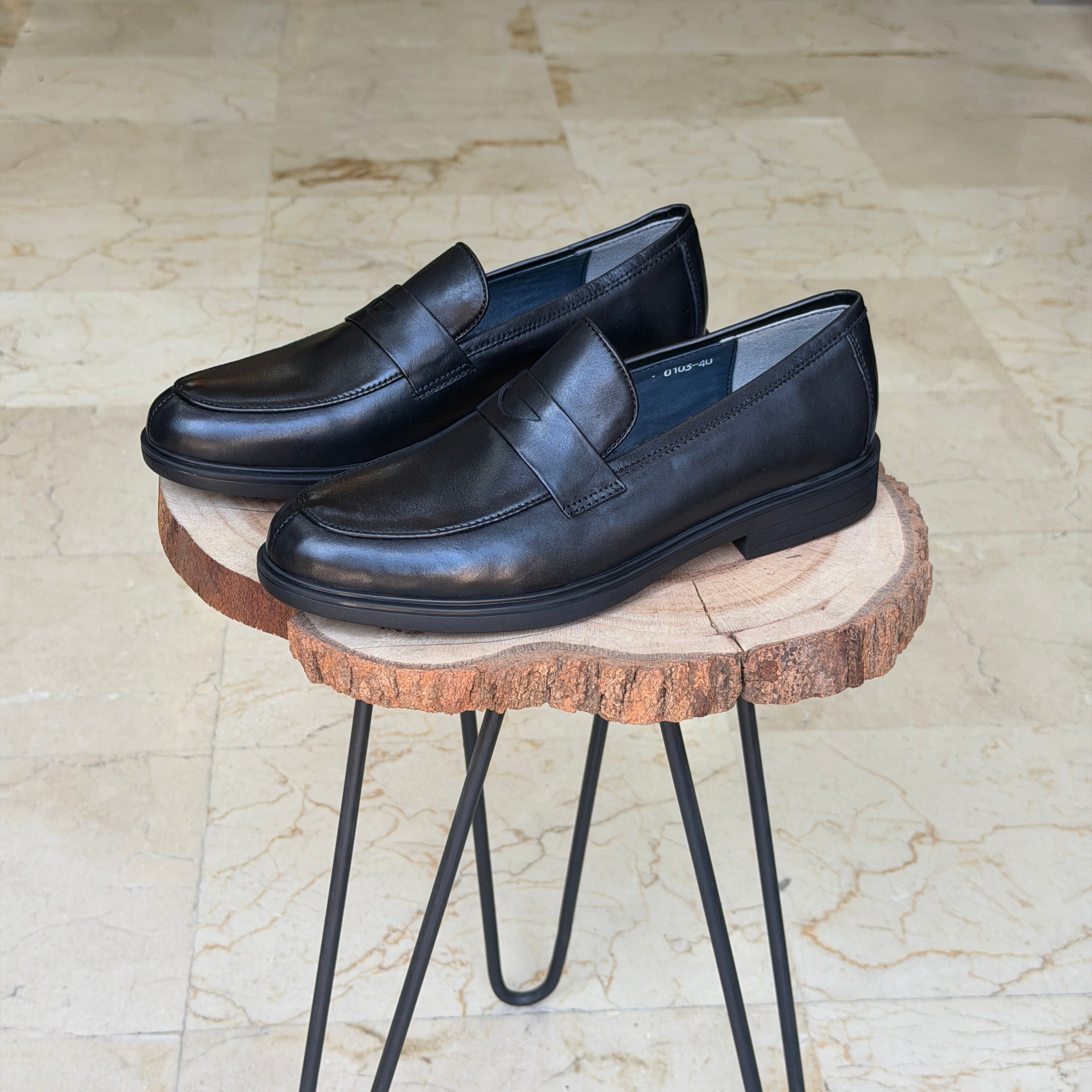 chaussure en cuir 0103 bleu
