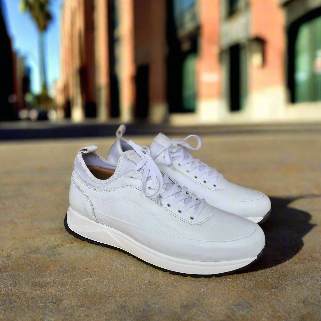 Basket En Cuir Blanc Ref : Eva 752