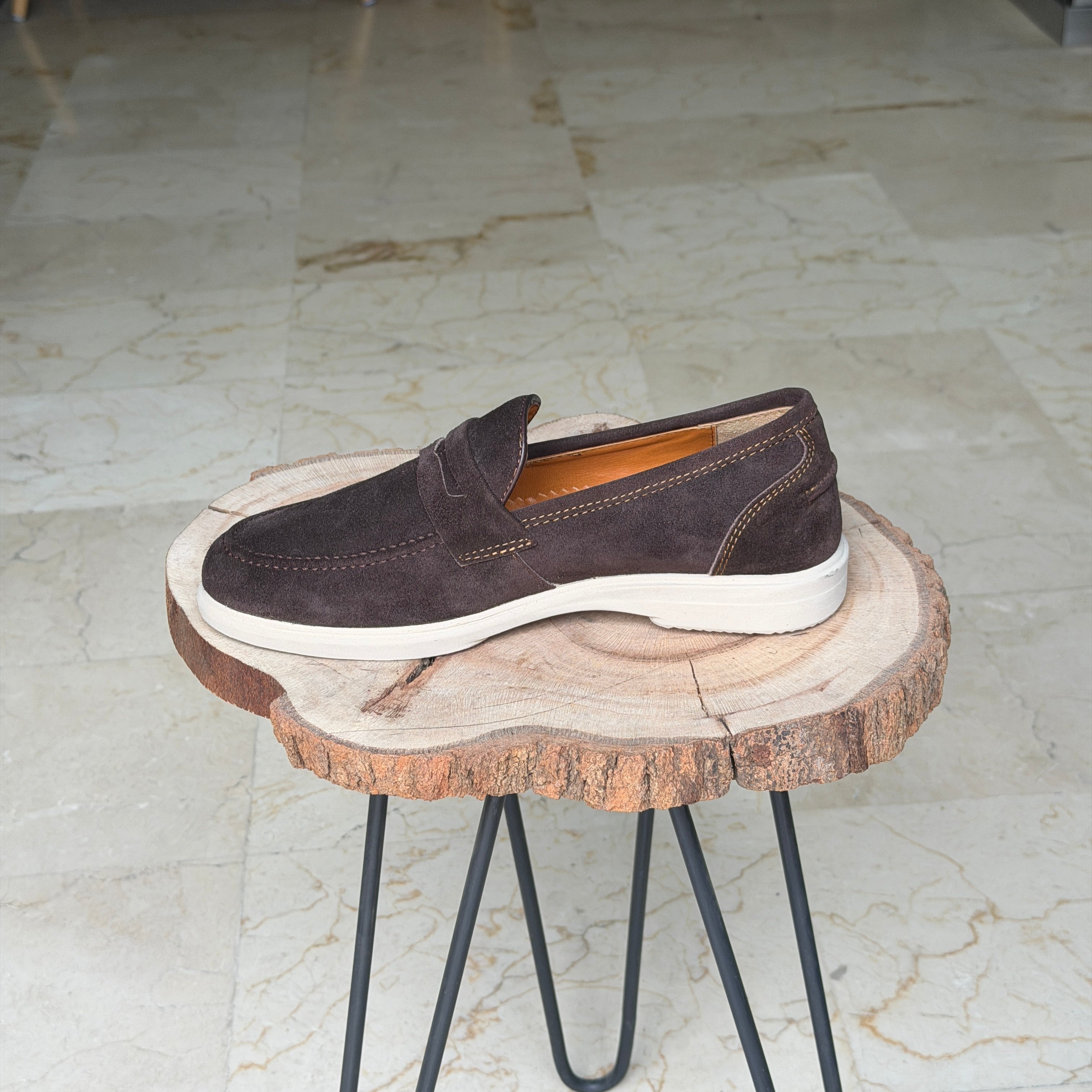 MOCASSIN EN DAIM BERLIN 051 MARRON - Shopilo Shoes