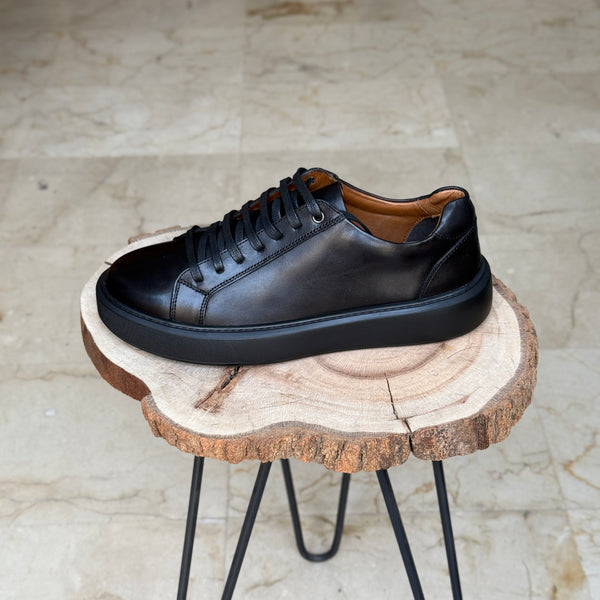 BASKET EN CUIR  L’ALLURE 708 NOIRE