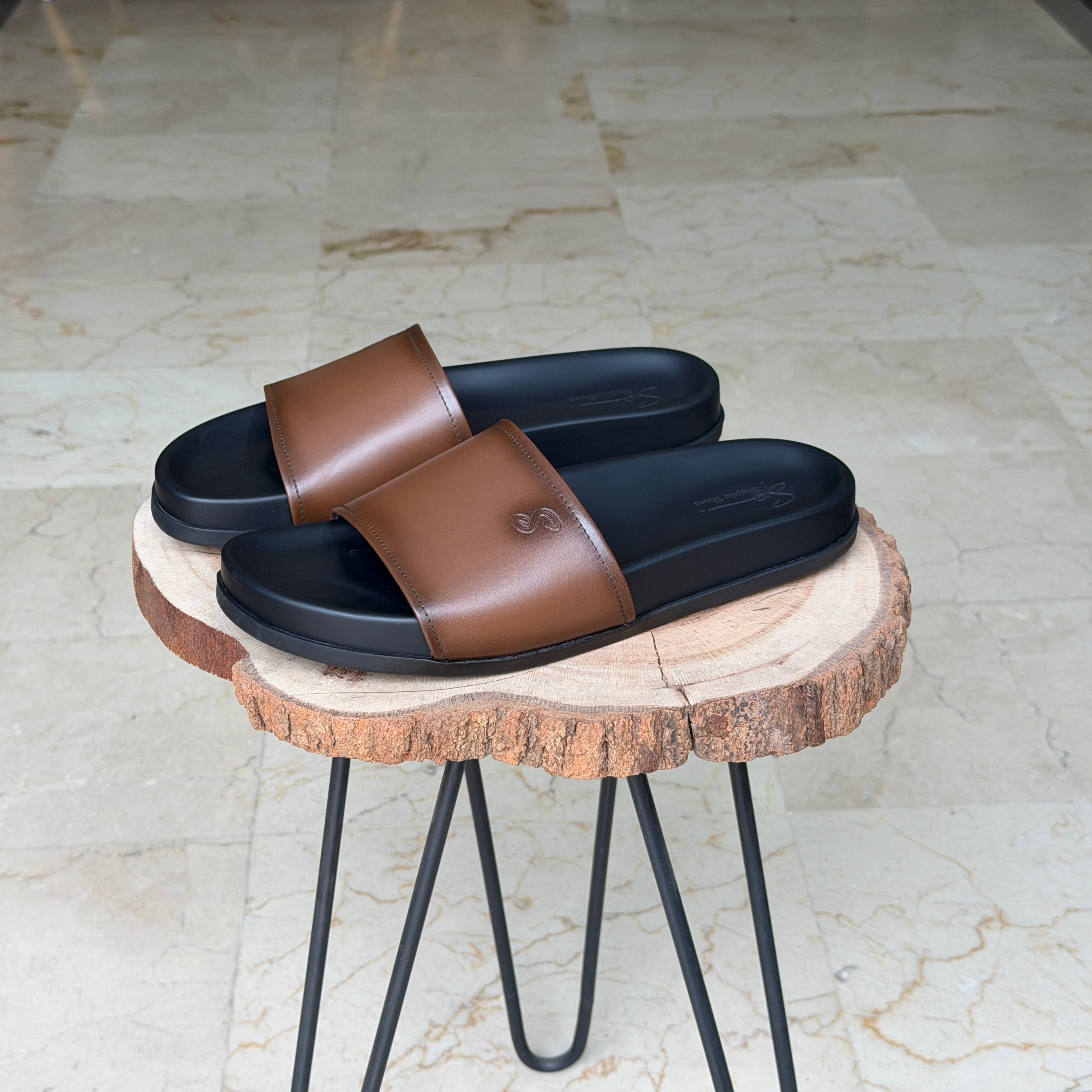 SANDALE EN CUIR Terra-Cuir 218 Taba