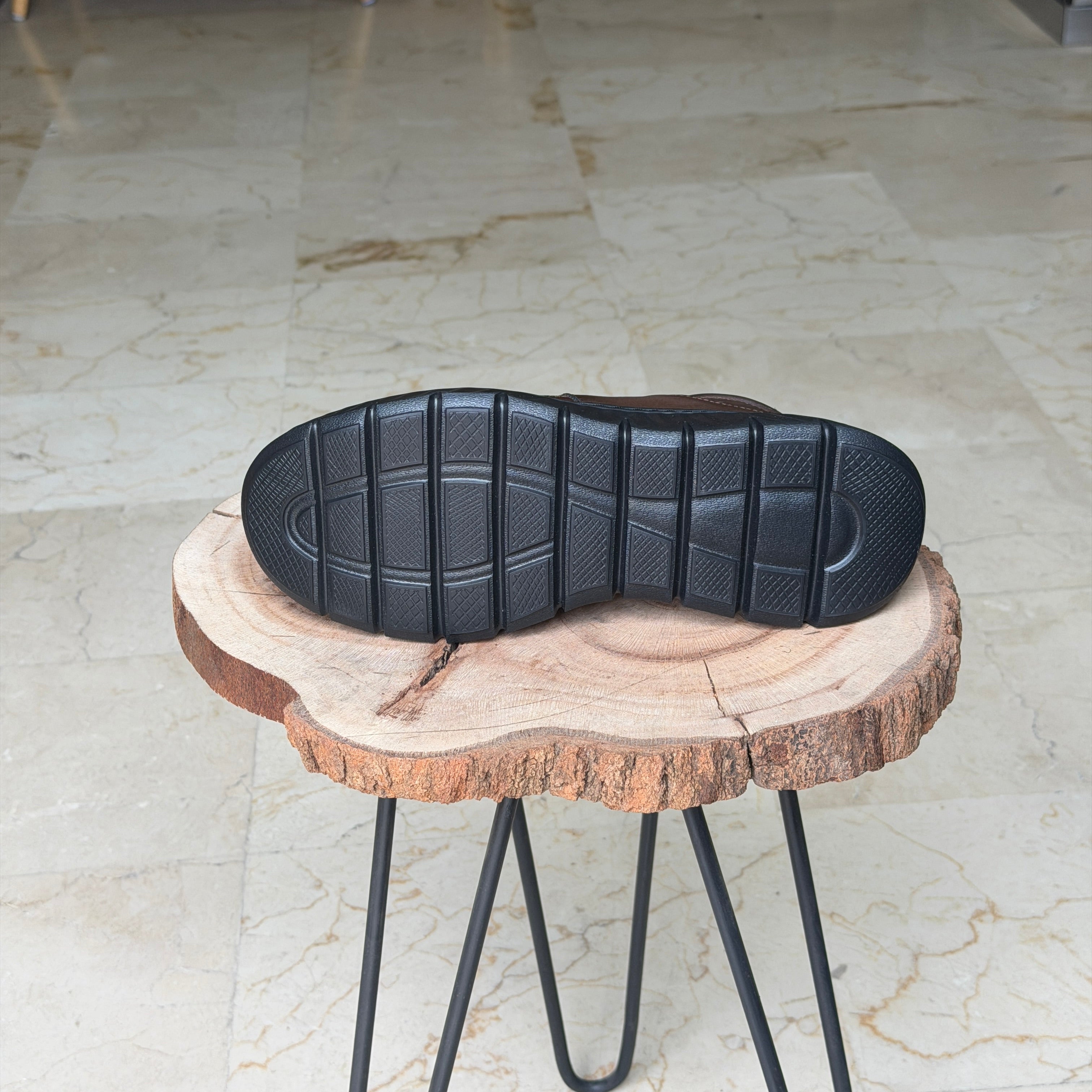 SANDALE EN CUIR Garabia Marron - Shopilo Shoes