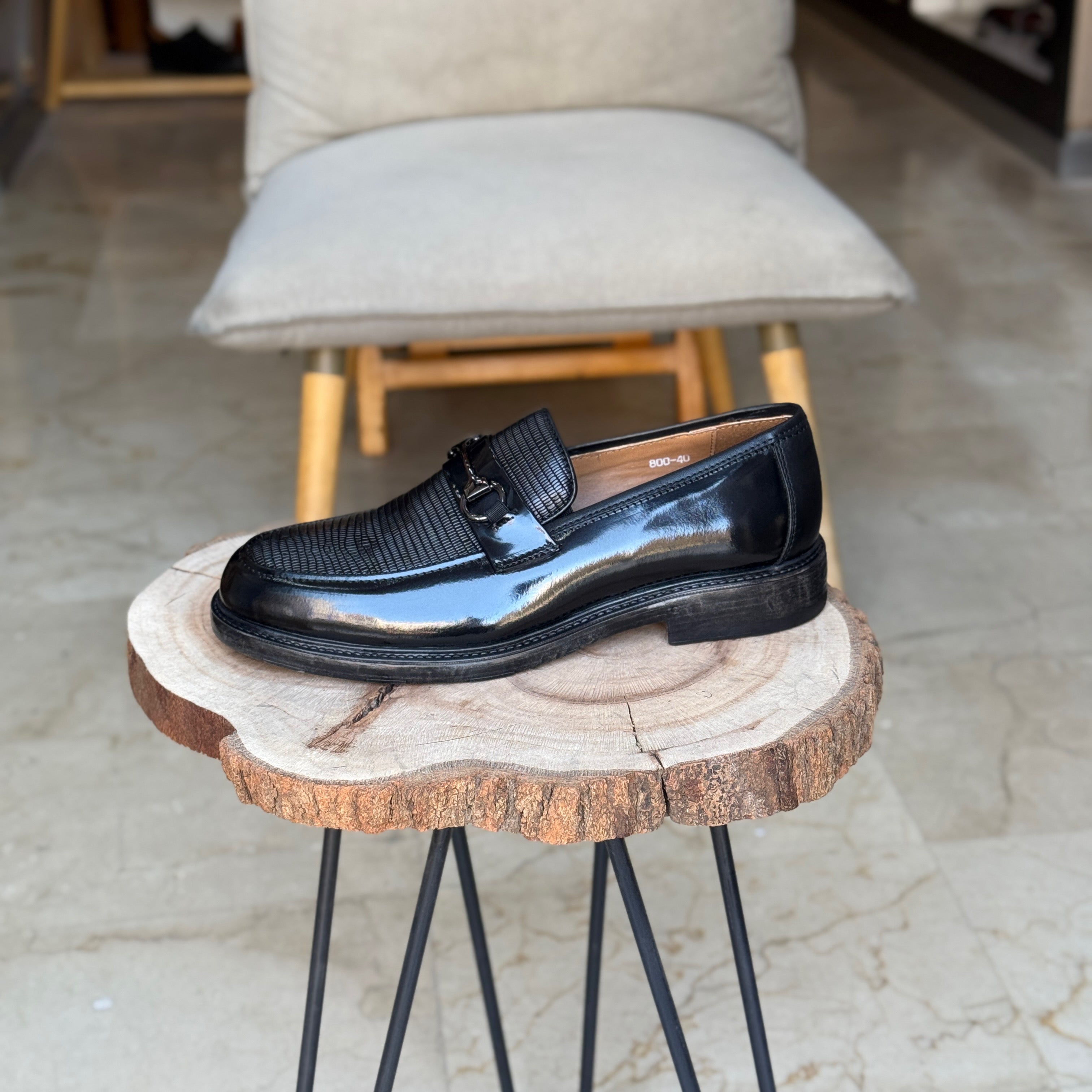CHAUSSURES EN CUIR VÈRITABLES  REF:800 NOIR