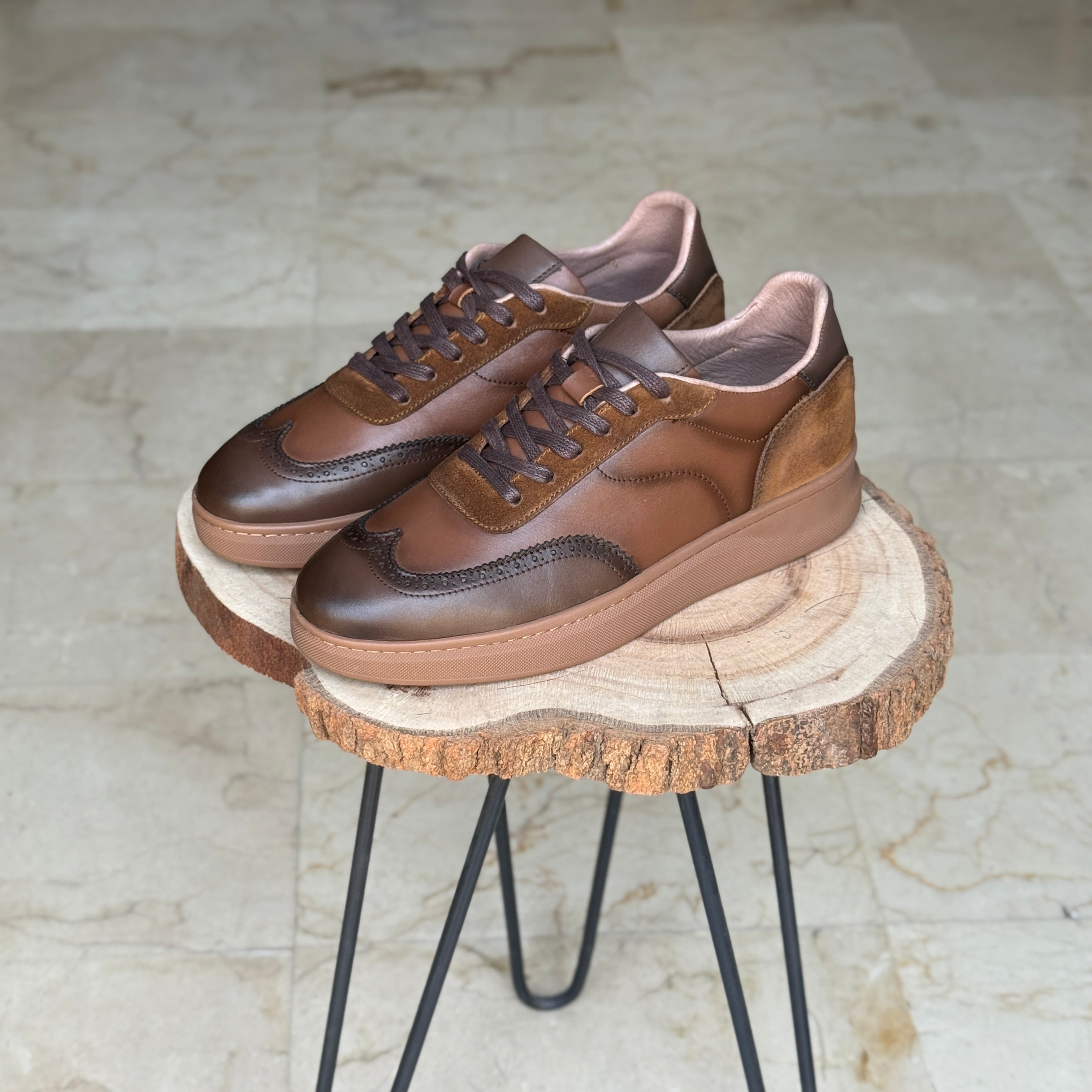 BASKET EN CUIR 884 TABA