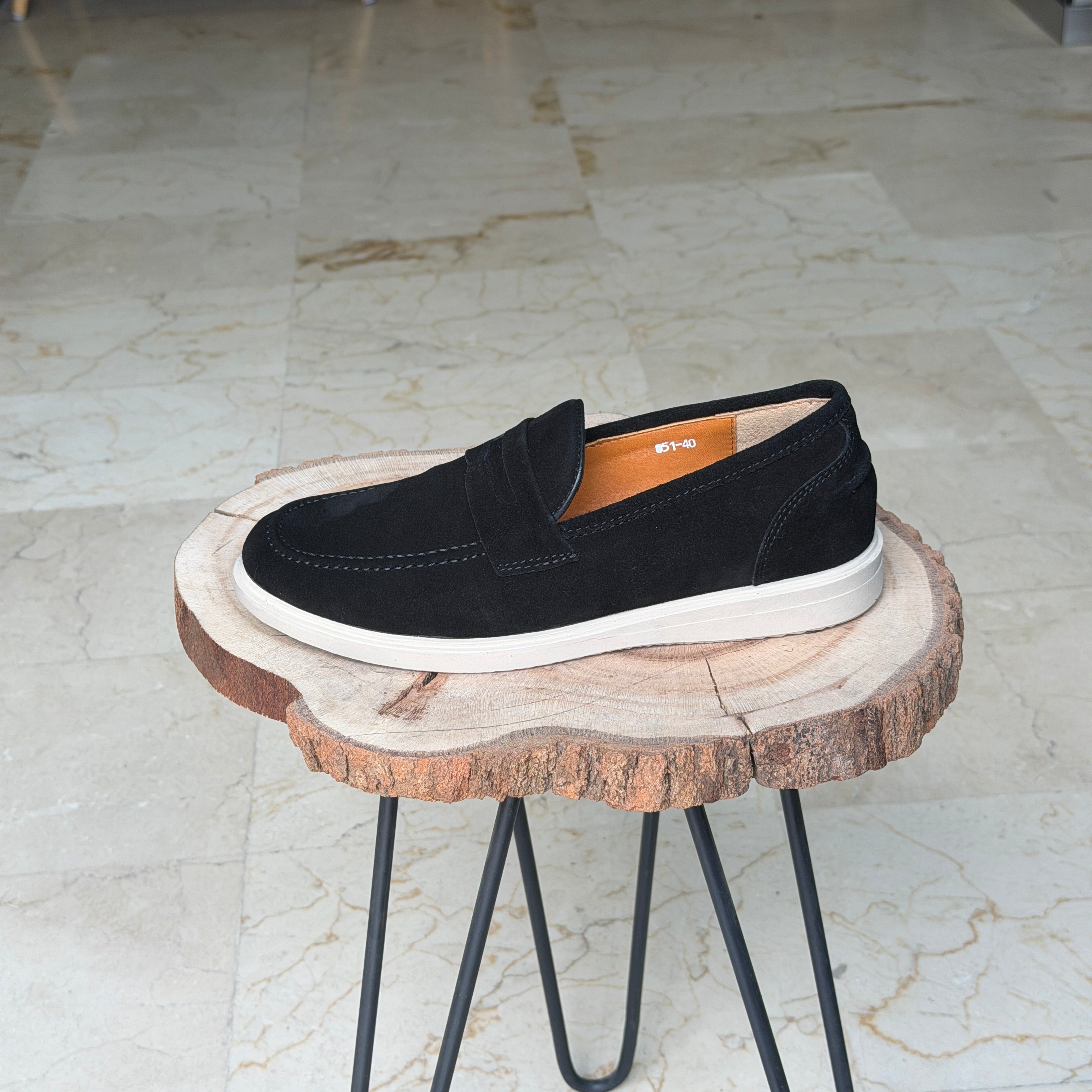 MOCASSIN EN DAIM BERLIN 051 NOIR DAIM - Shopilo Shoes