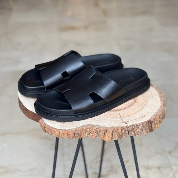 SANDALE EN CUIR CASTELO S1978 NOIR