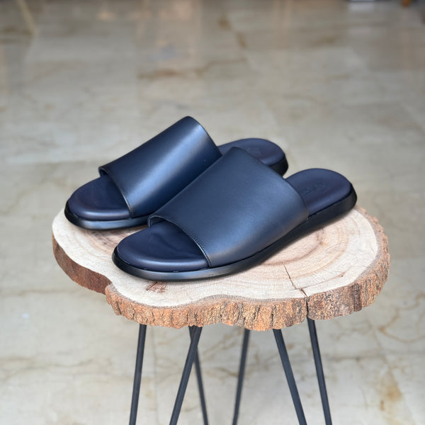 SANDALE EN CUIR RSE123 BLEU