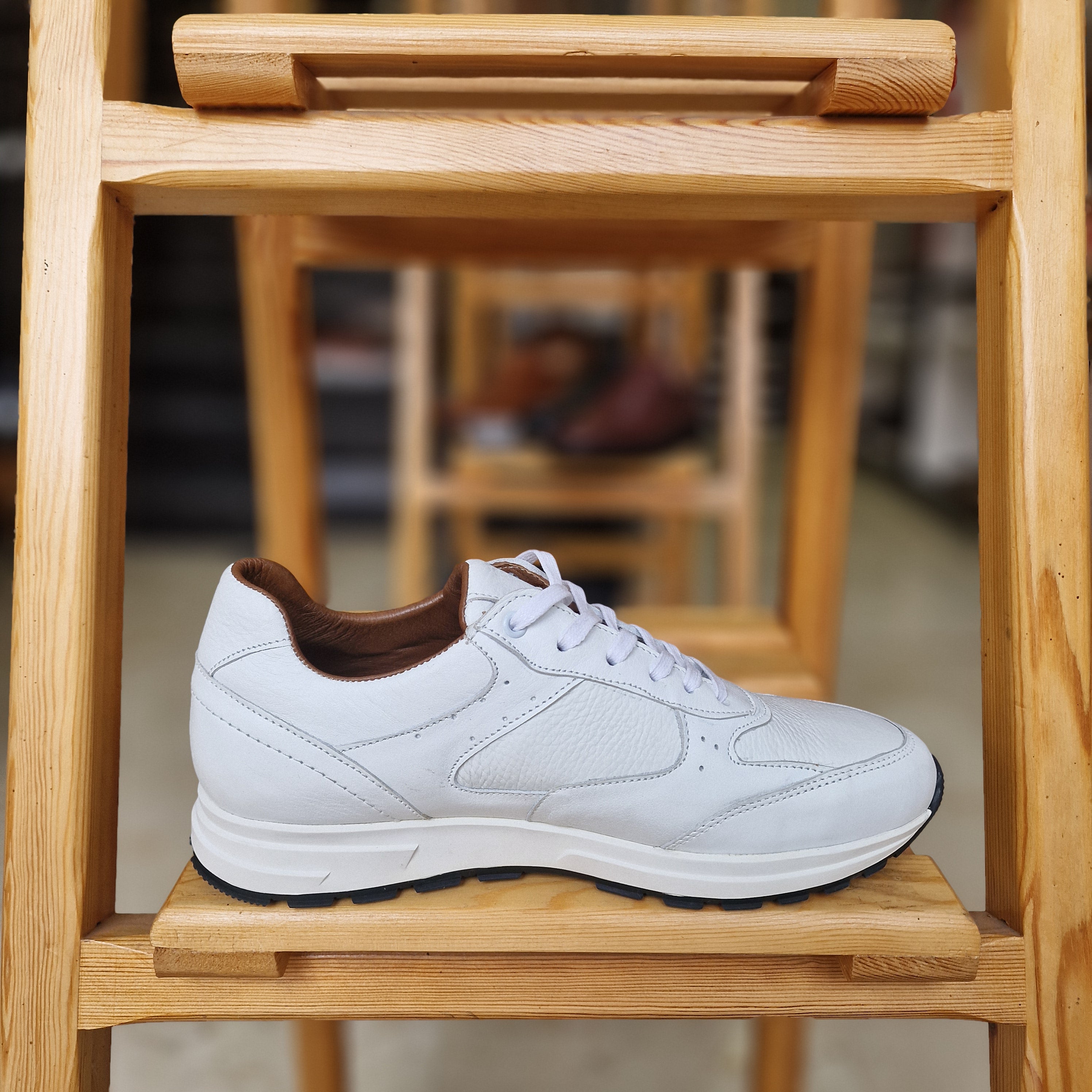 Basket En Cuir Blanc Ref: Eva 874