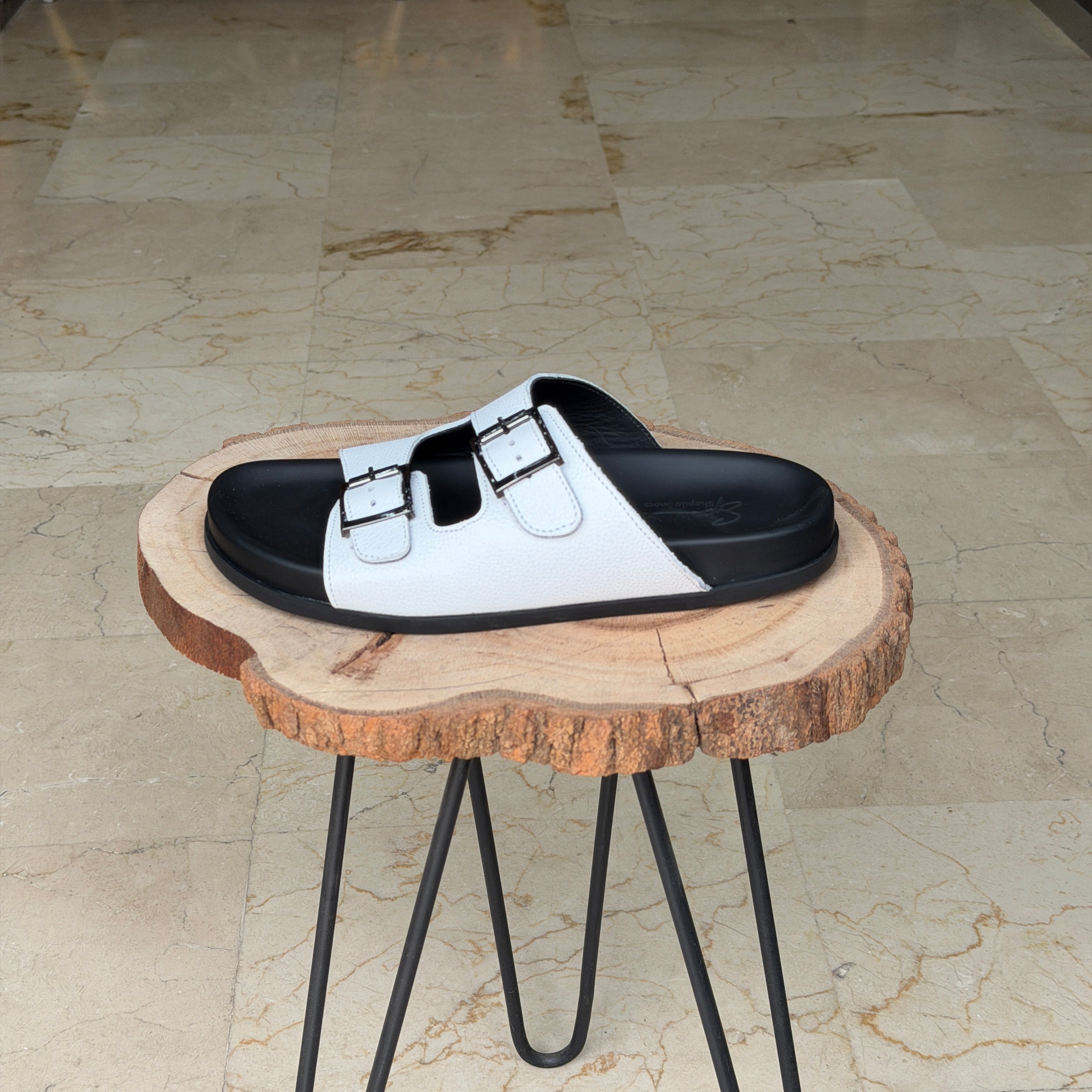 SANDALE EN CUIR Terra-Cuir 204 Blanc