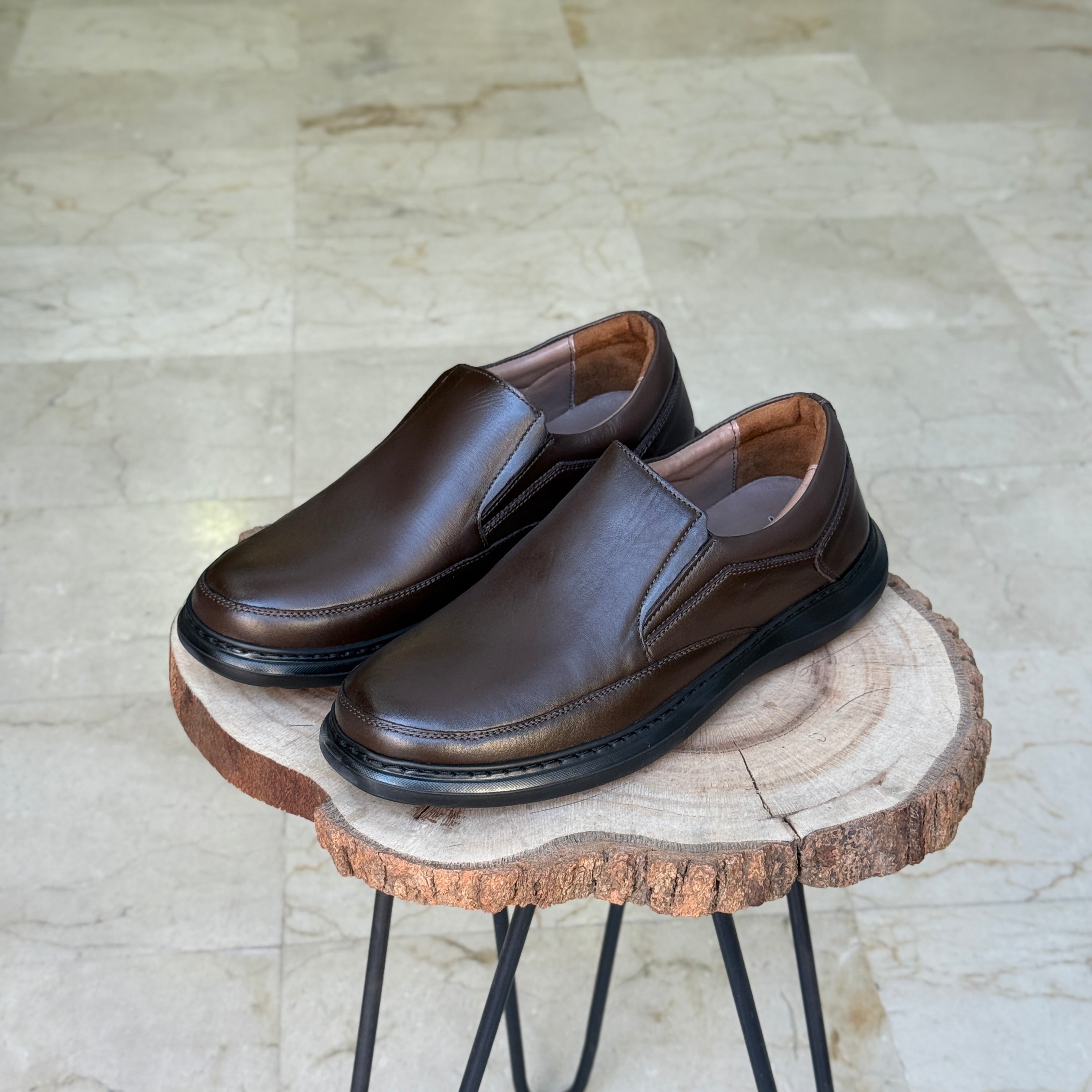 CHAUSSURE MEDICAL EN CUIR 104 MARRON