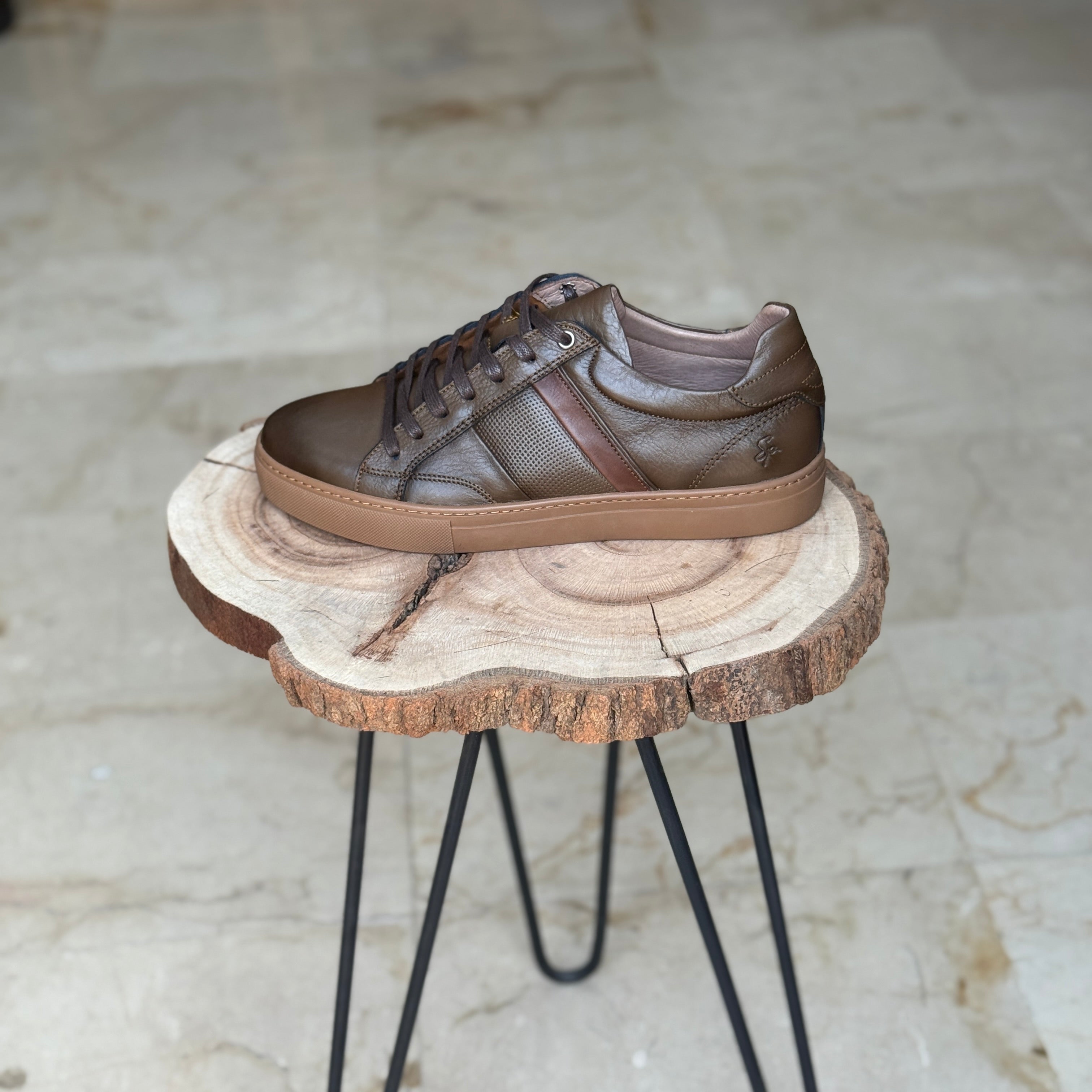 BASKET EN CUIR 718 TABA