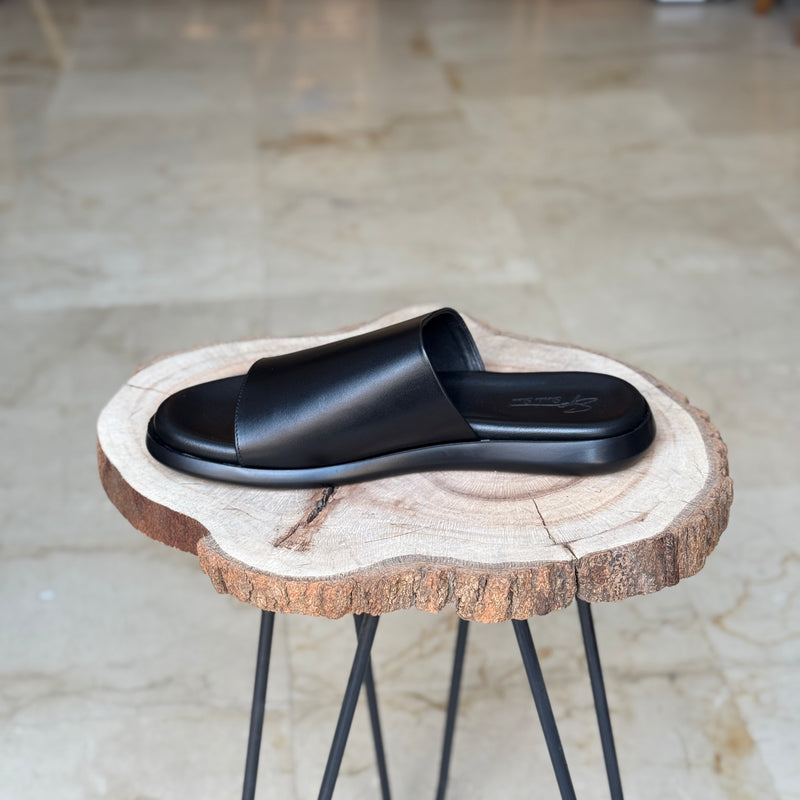 SANDALE EN CUIR RSE123 NOIR