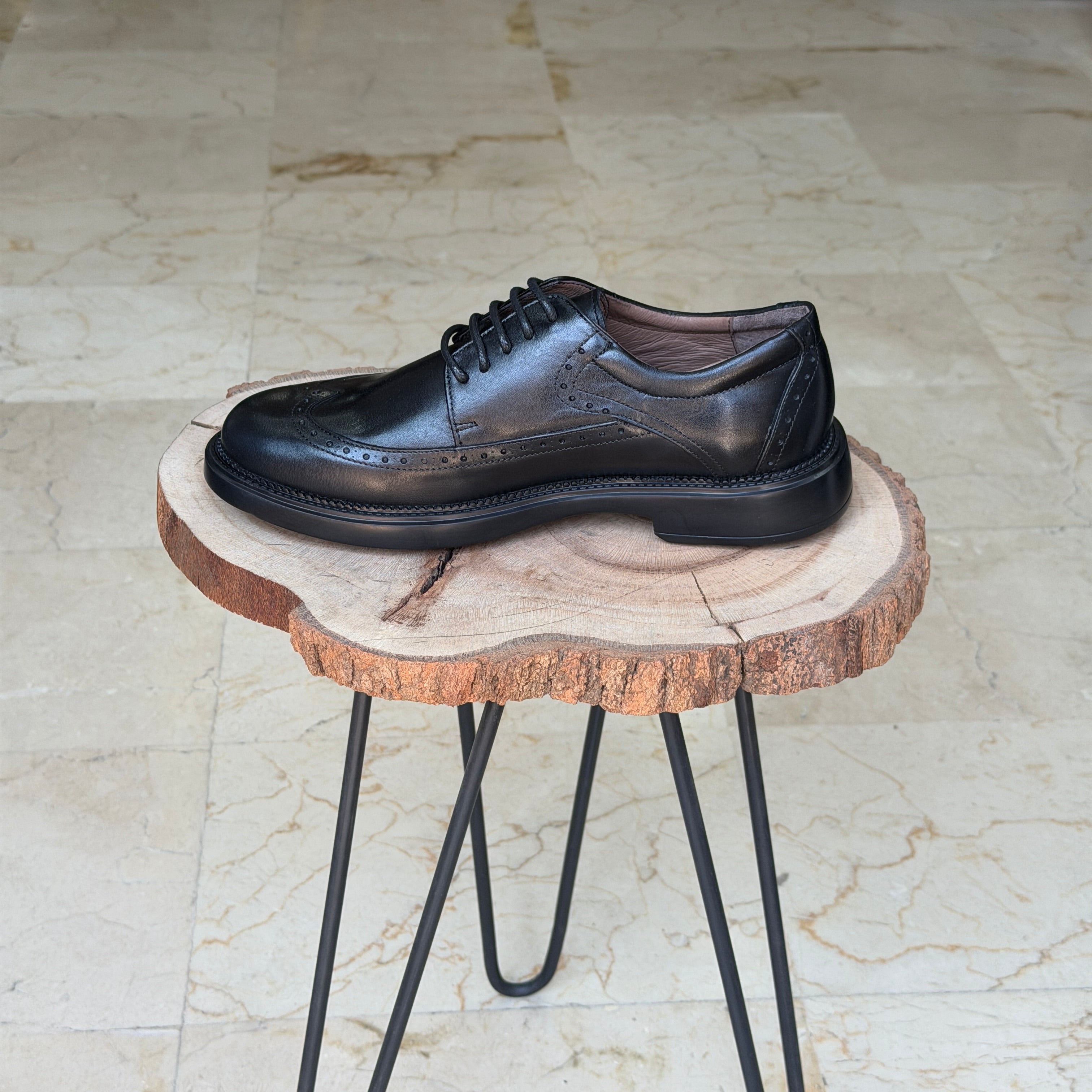 CHAUSSURES EN CUIR VÈRITABLES 028 NOIR - Shopilo Shoes