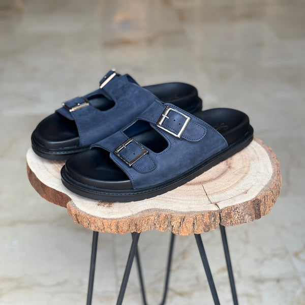SANDALE EN CUIR CASTELO 204 BLEU