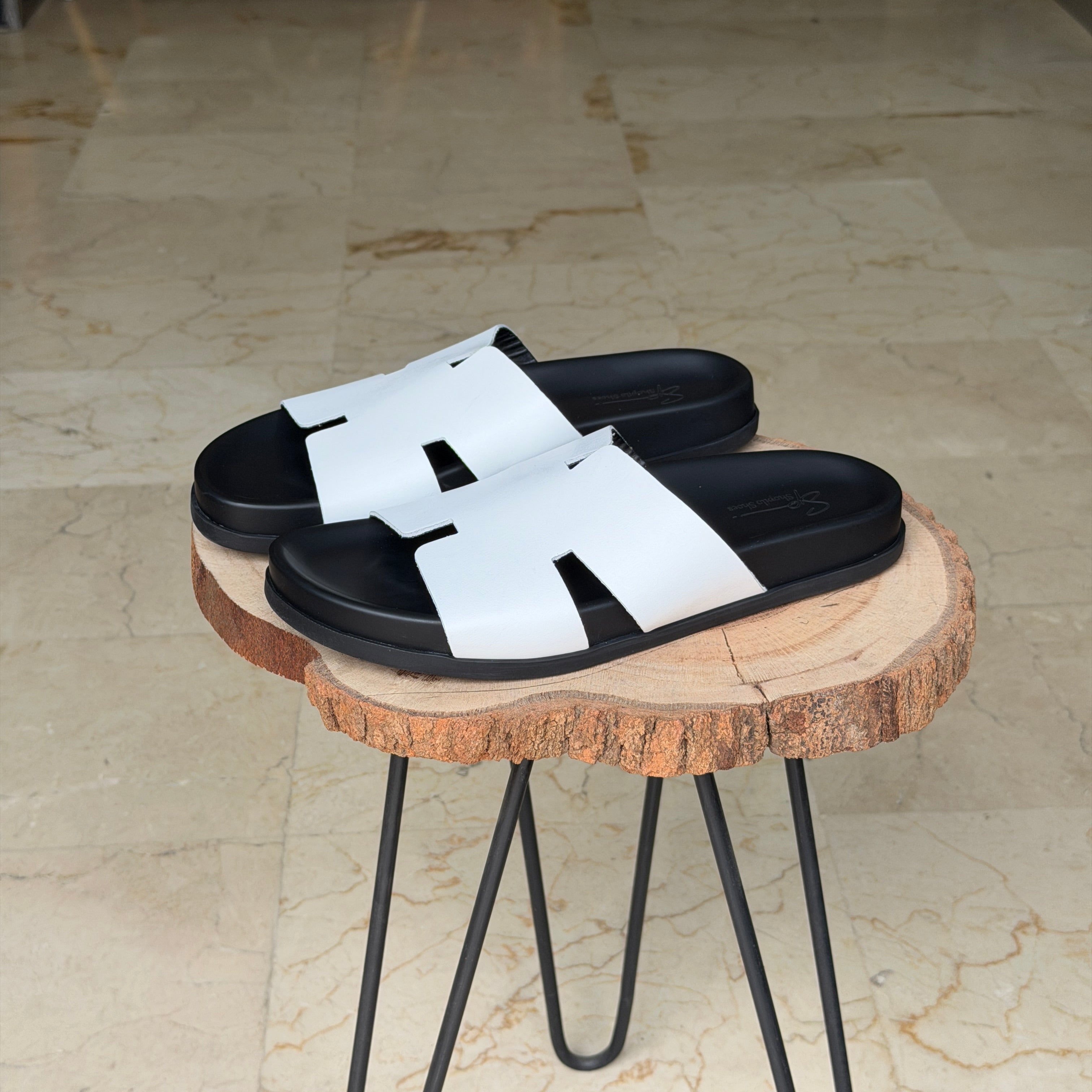 SANDALE EN CUIR Terra-Cuir 1978  BLANC