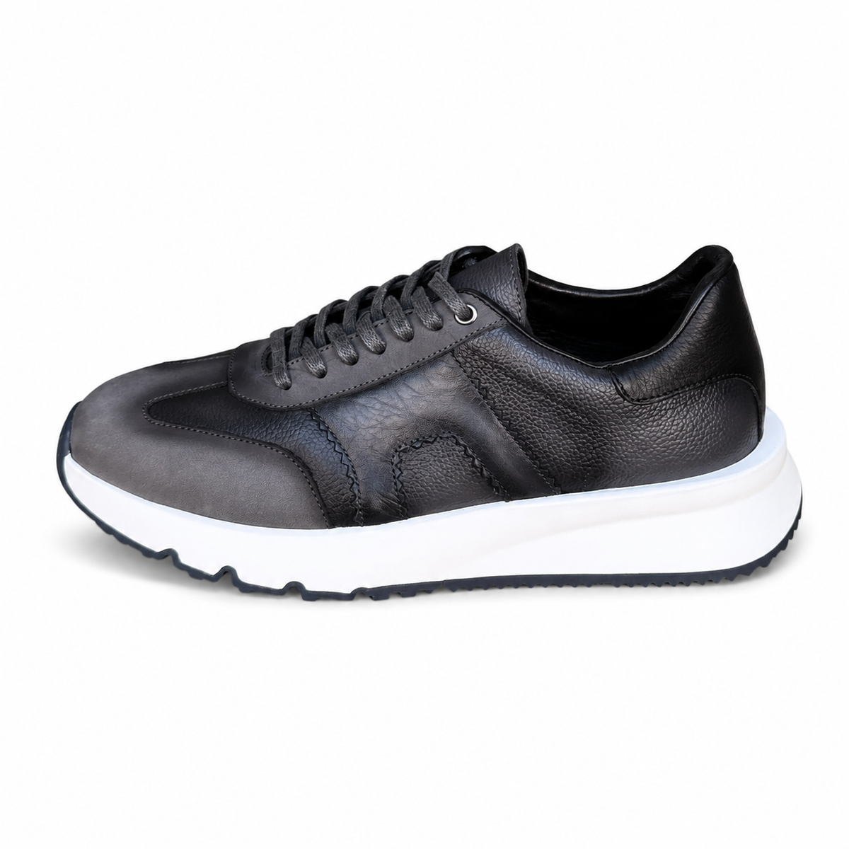 basket en cuir - 926 gris / b