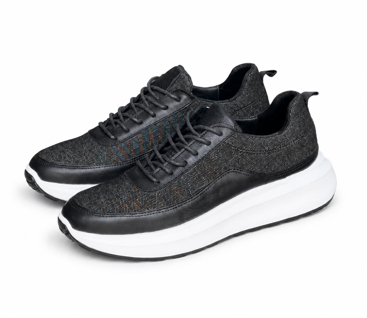 Basket en cuir ET jeans - 944 Noir