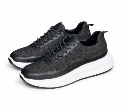 Basket en cuir ET jeans - 944 Noir