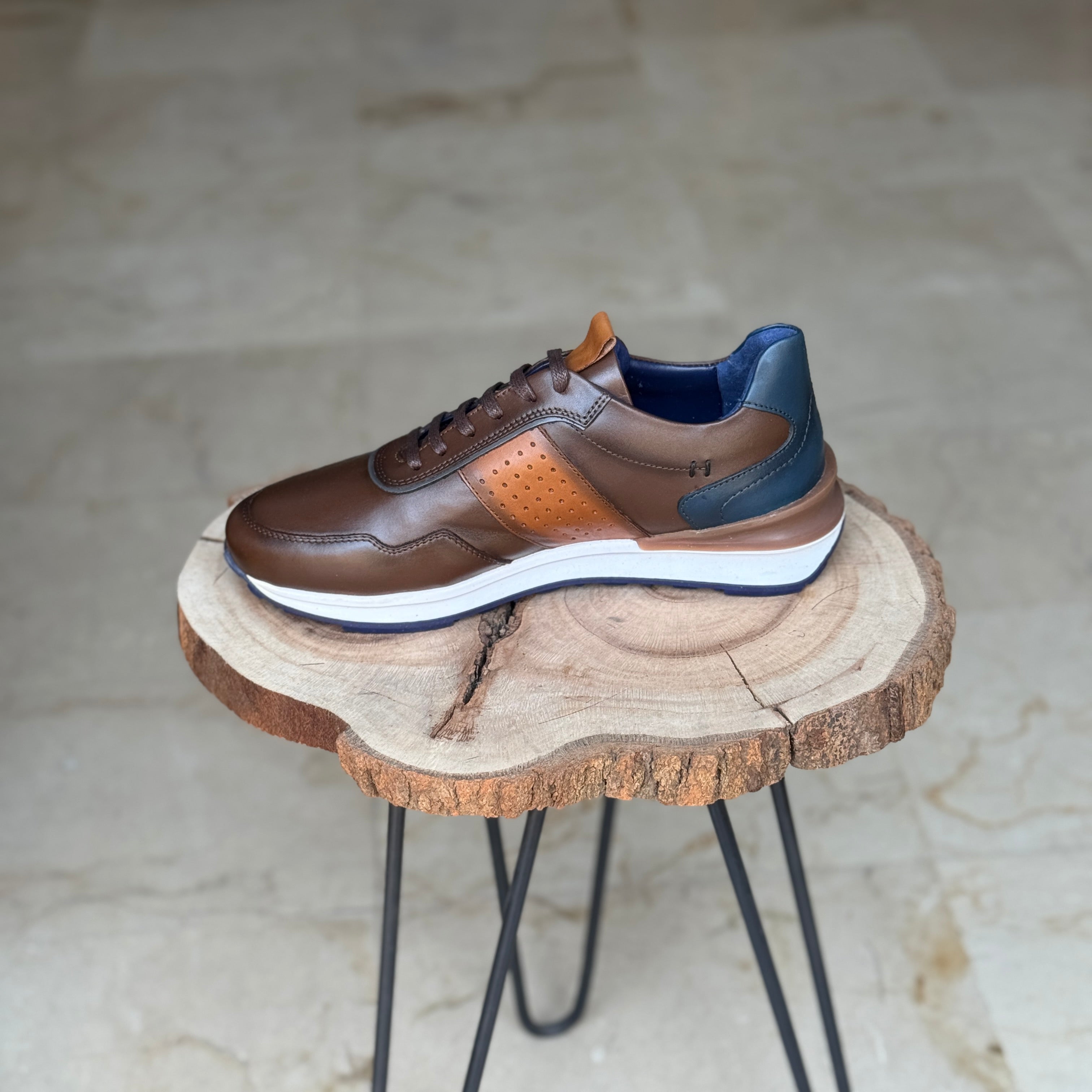 BASKET EN CUIR RC 651 MARRON