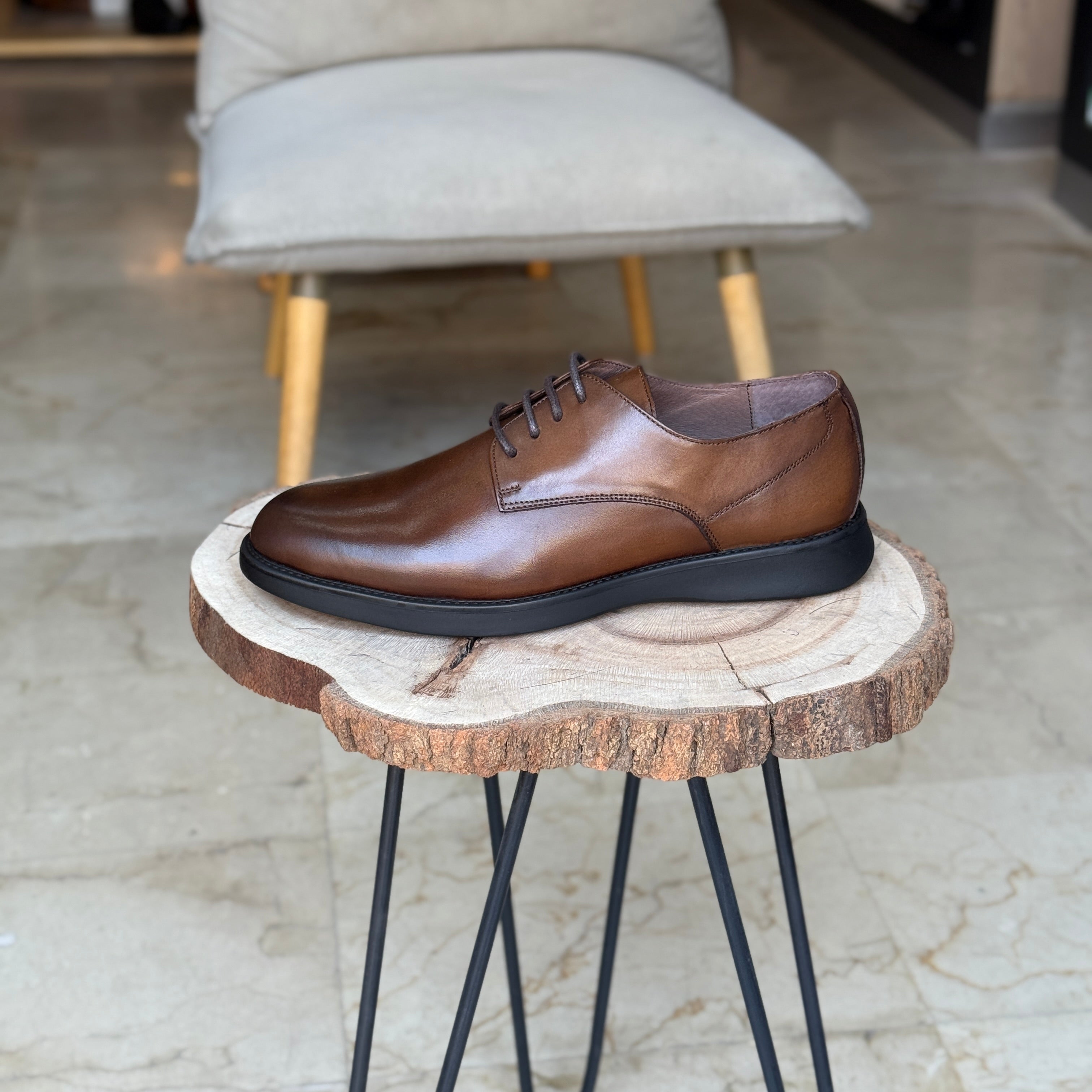 CHAUSSURES EN CUIR VÈRITABLES ELLEGANO 342 TABA