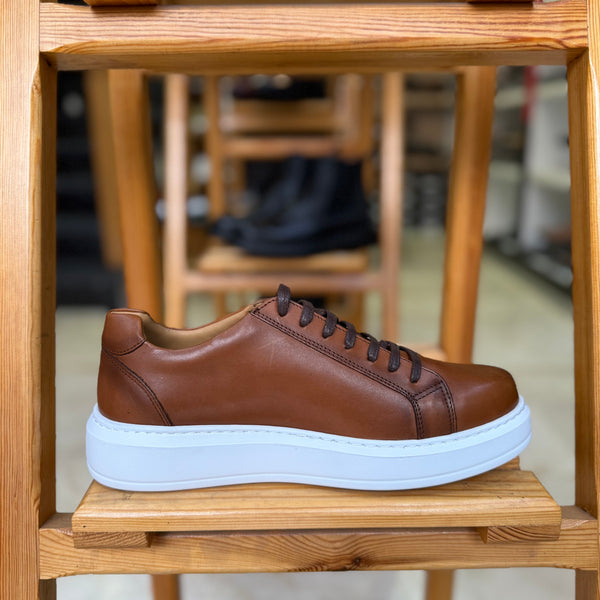 Sneakers / Basket En Cuir Sp Taba