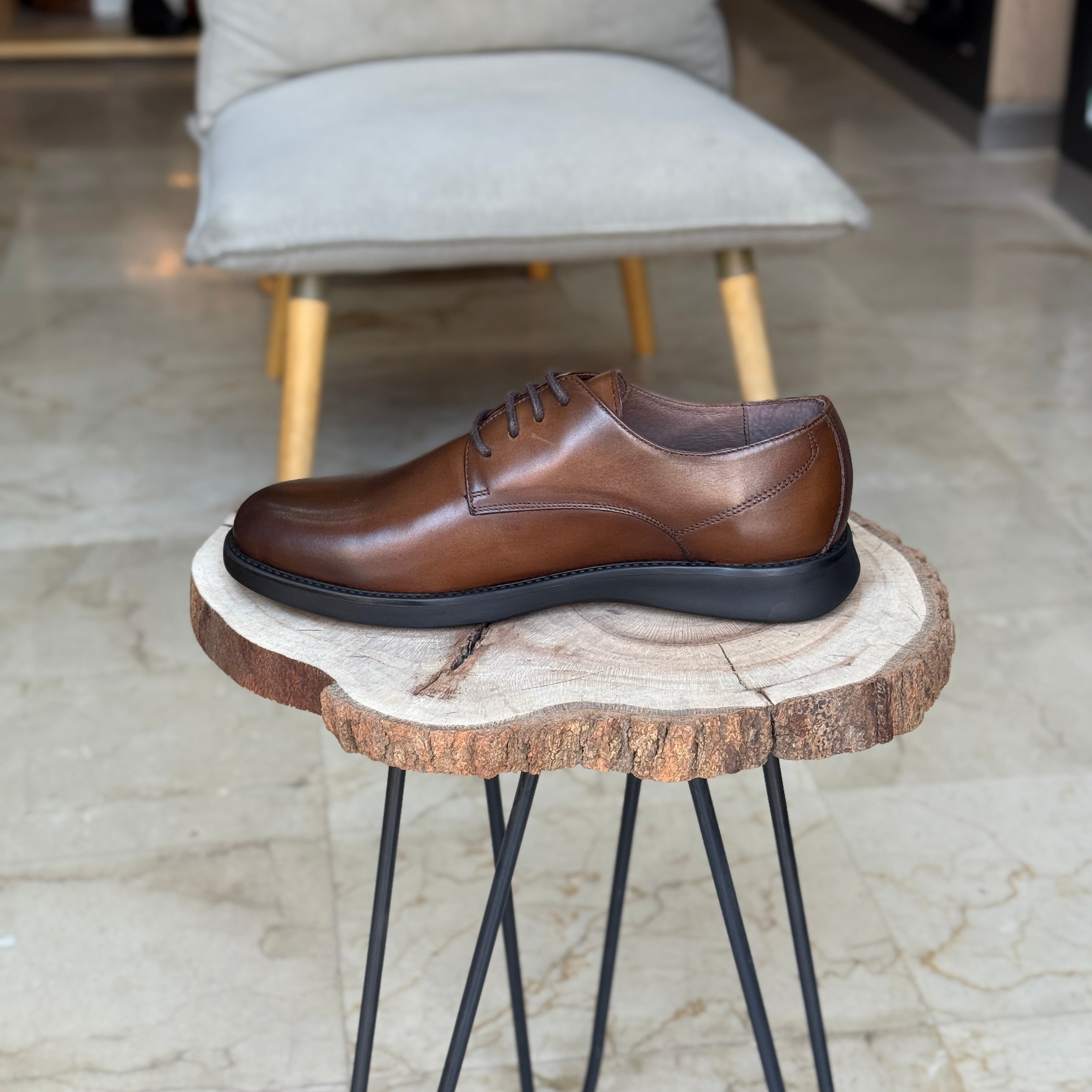 CHAUSSURES EN CUIR VÈRITABLES ELLEGANO 342 TABA