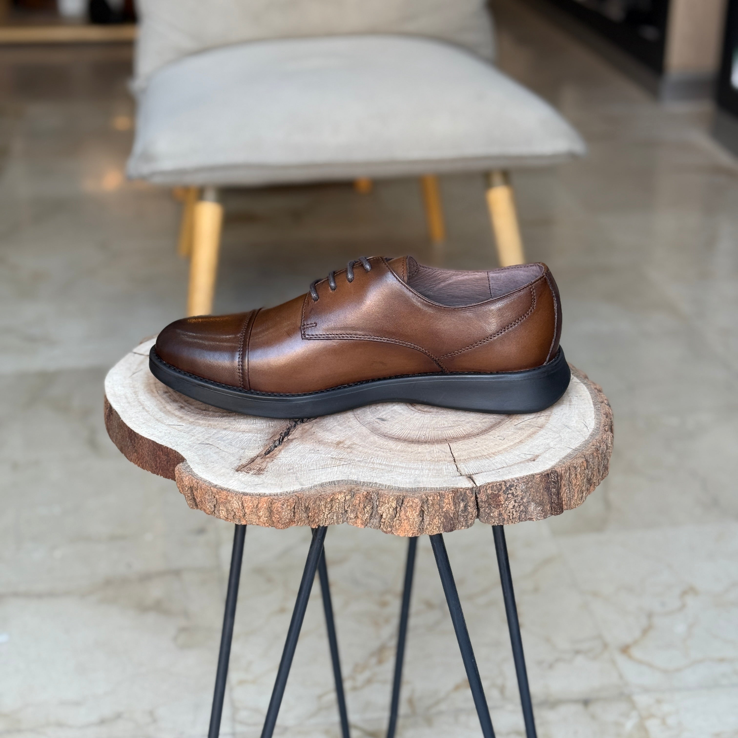 CHAUSSURES EN CUIR VÈRITABLES ELLEGANO 341 TABA