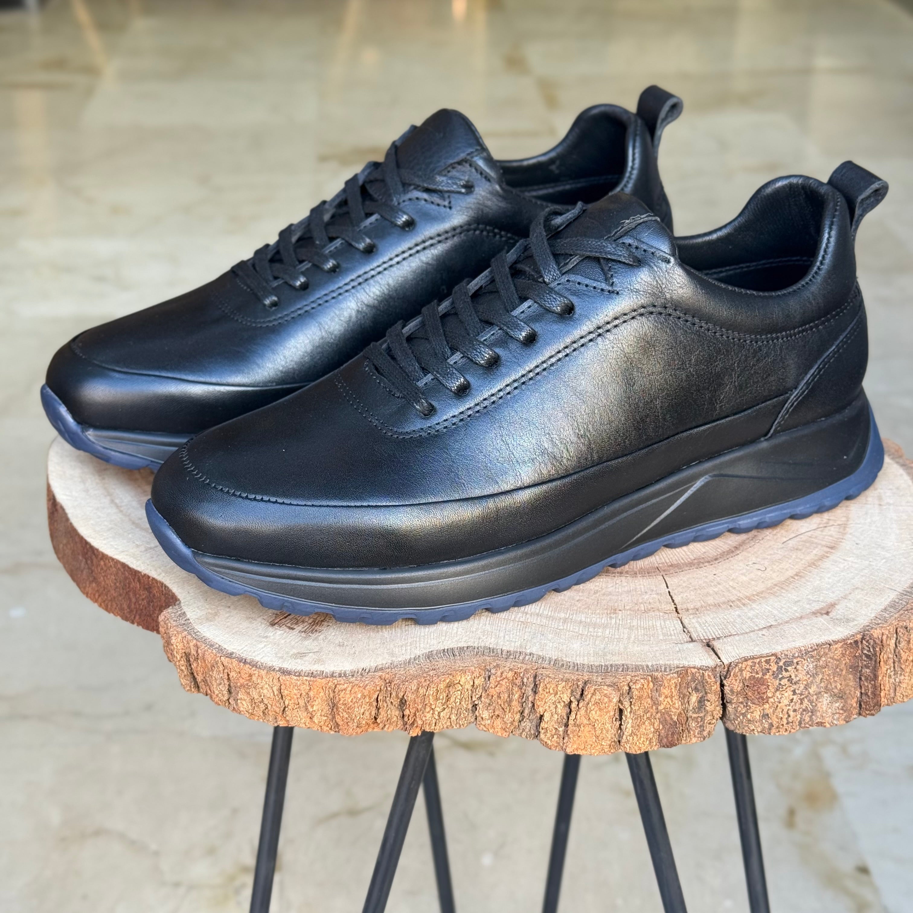 Basket en cuir - 934 NOIR - Shopilo Shoes