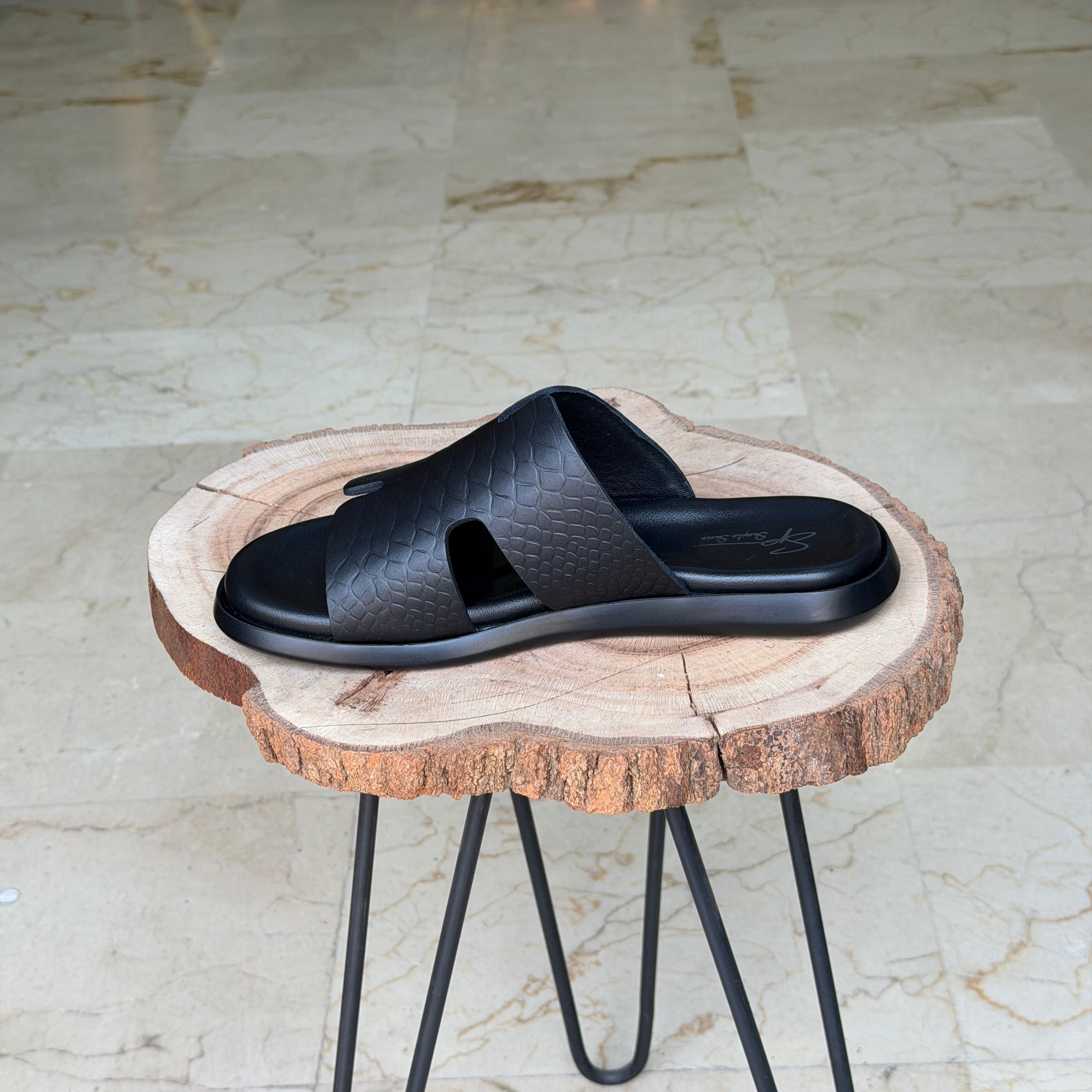 Sendale En Cuir Signateur 01  NOIR 1012 CROCO