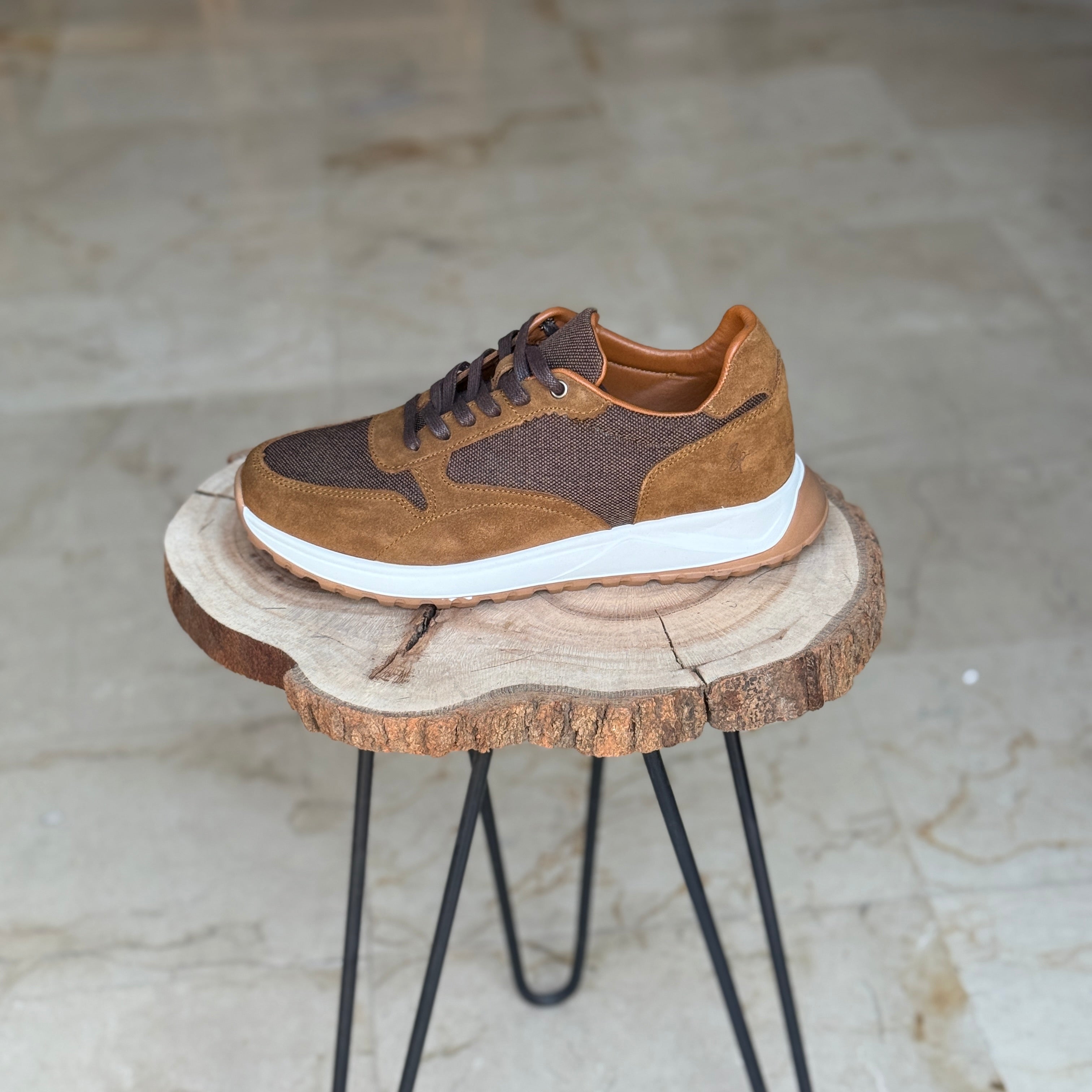 BASKET EN CUIR 915 TABA