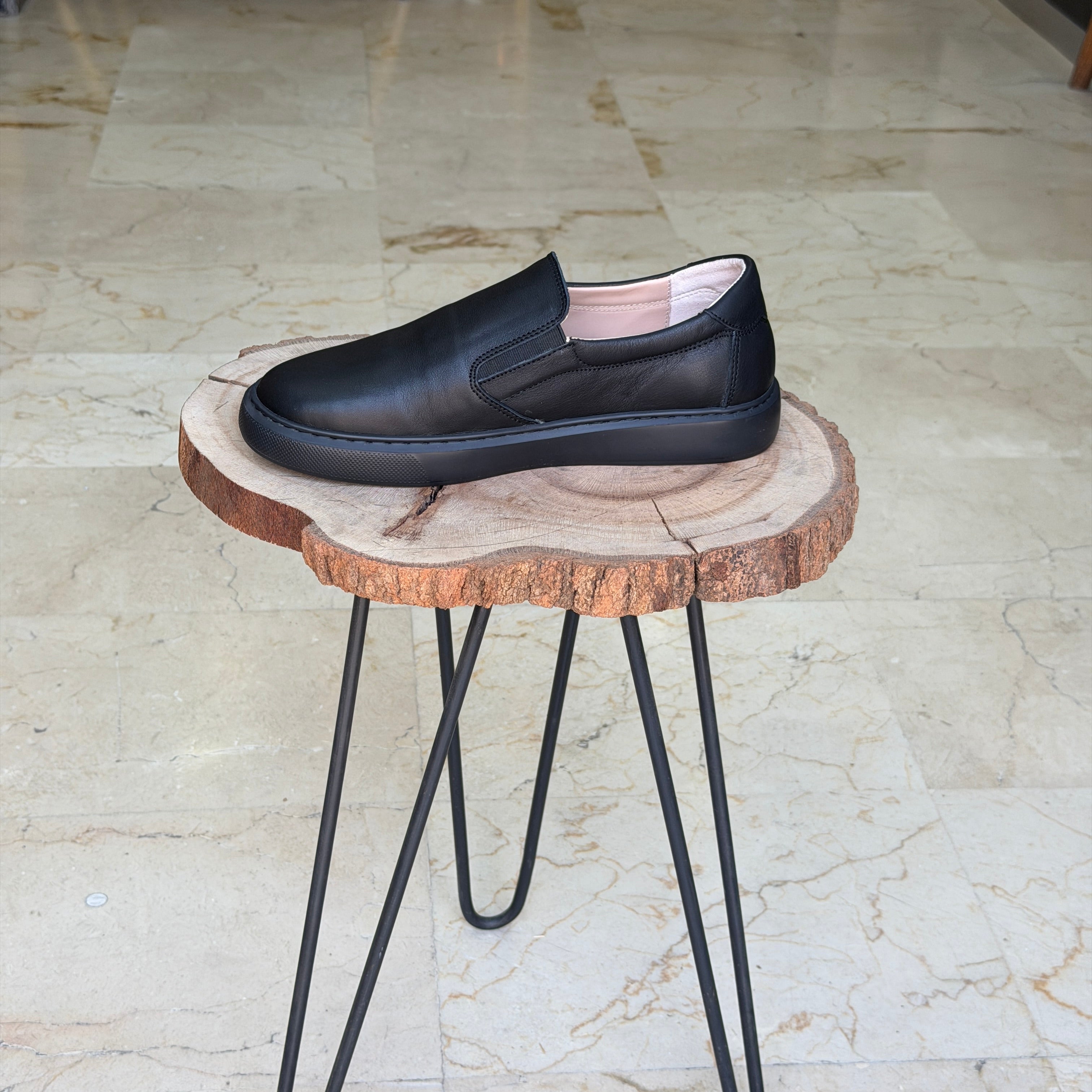 basket en cuir 0101 noir