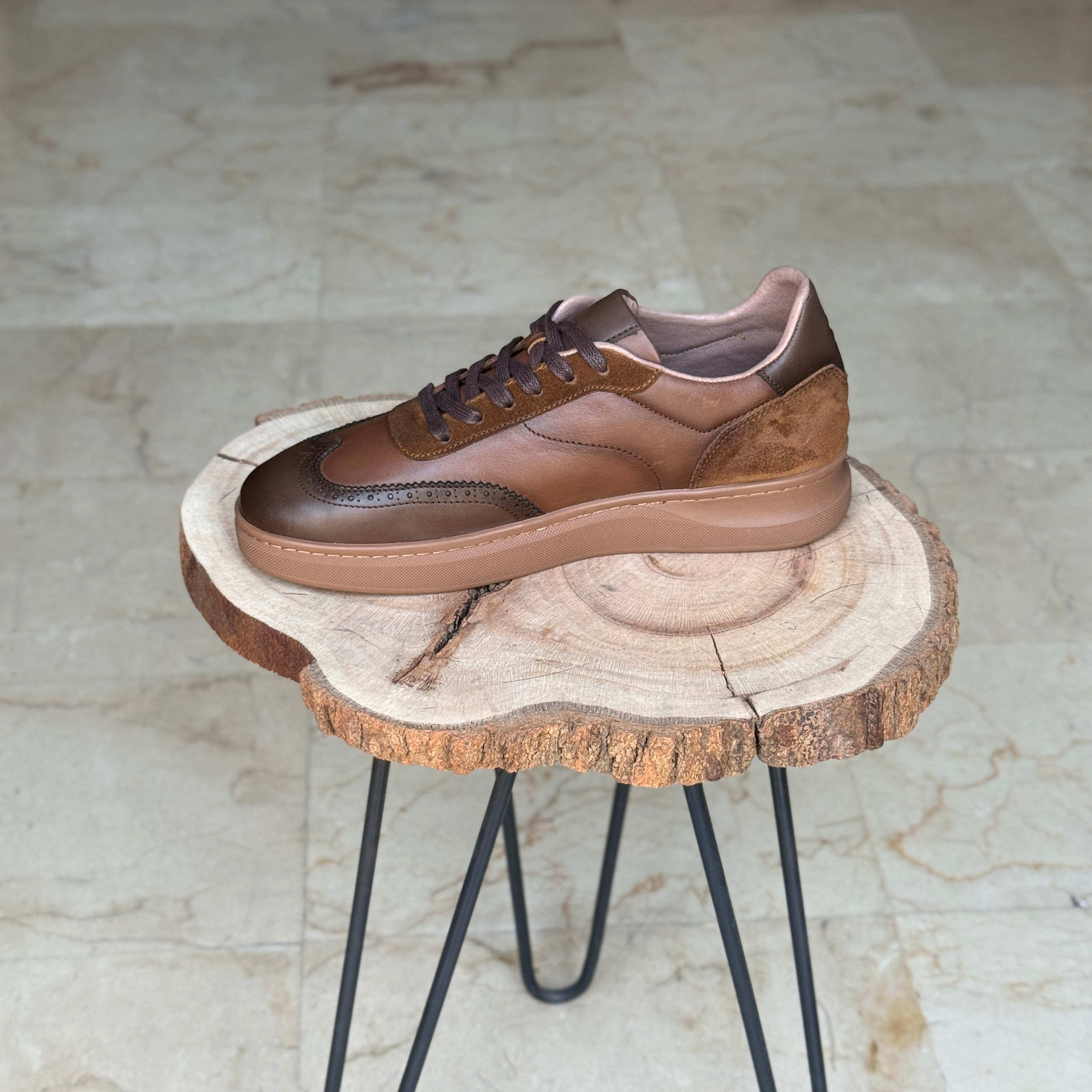 BASKET EN CUIR 884 TABA